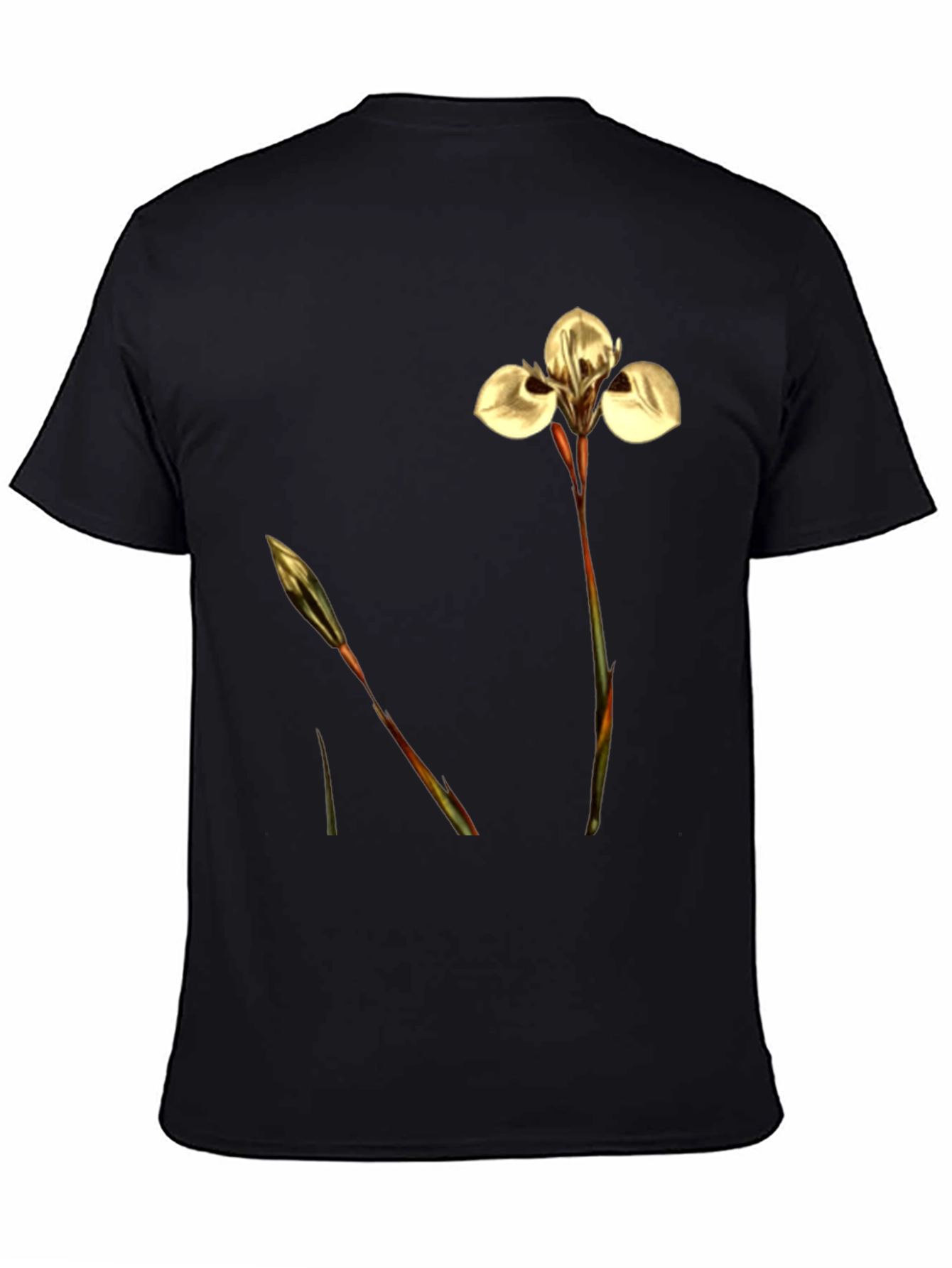 Floral Black T-Shirt - Nature Inspired Design