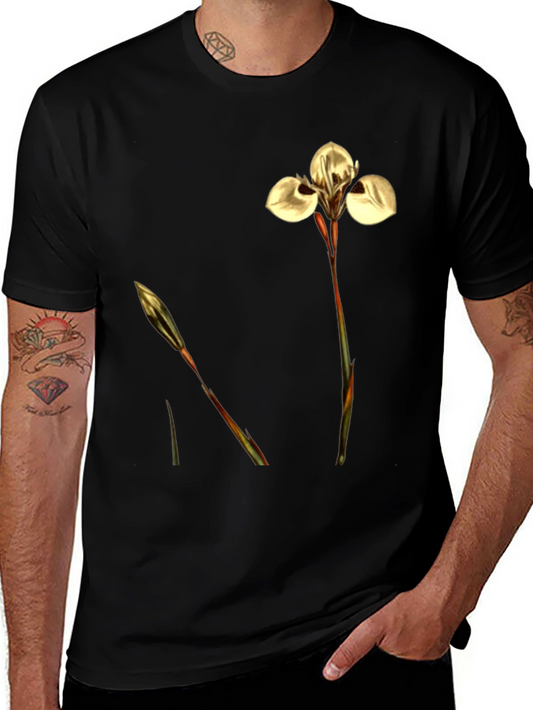 Floral Black T-Shirt - Nature Inspired Design