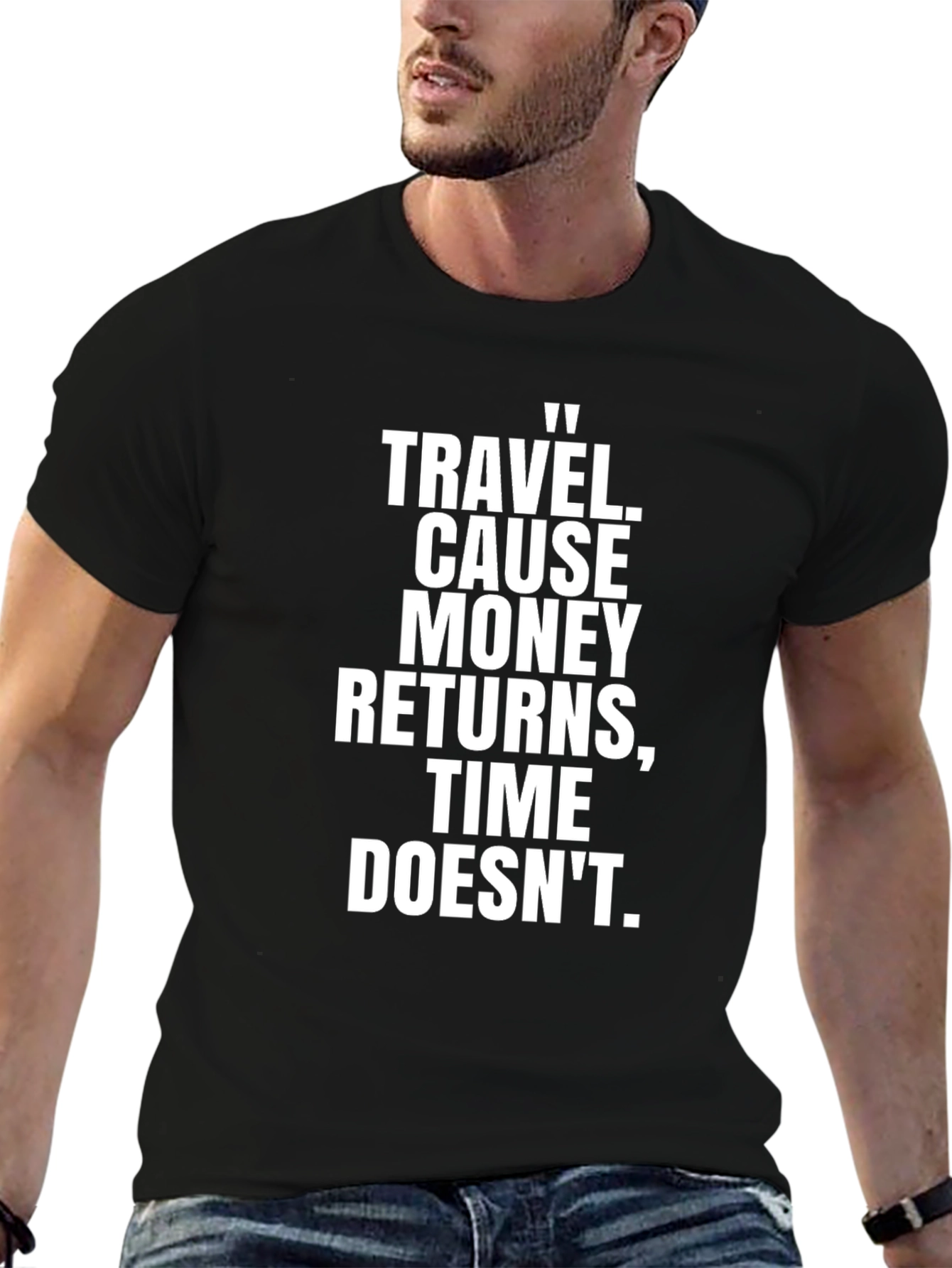 Travel Quote Black Graphic T-Shirt