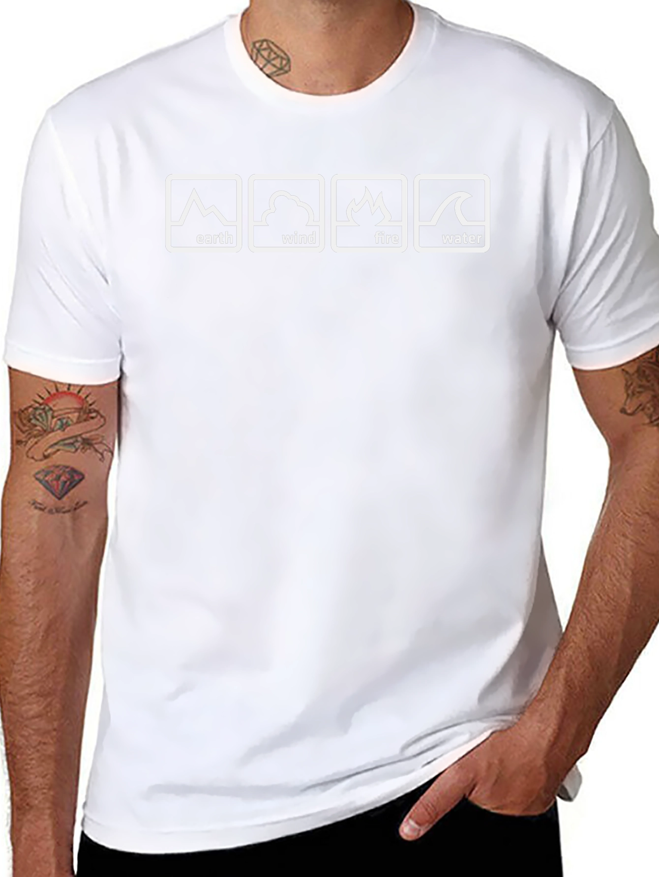 Elemental T-Shirt: Earth Wind Fire Water Design