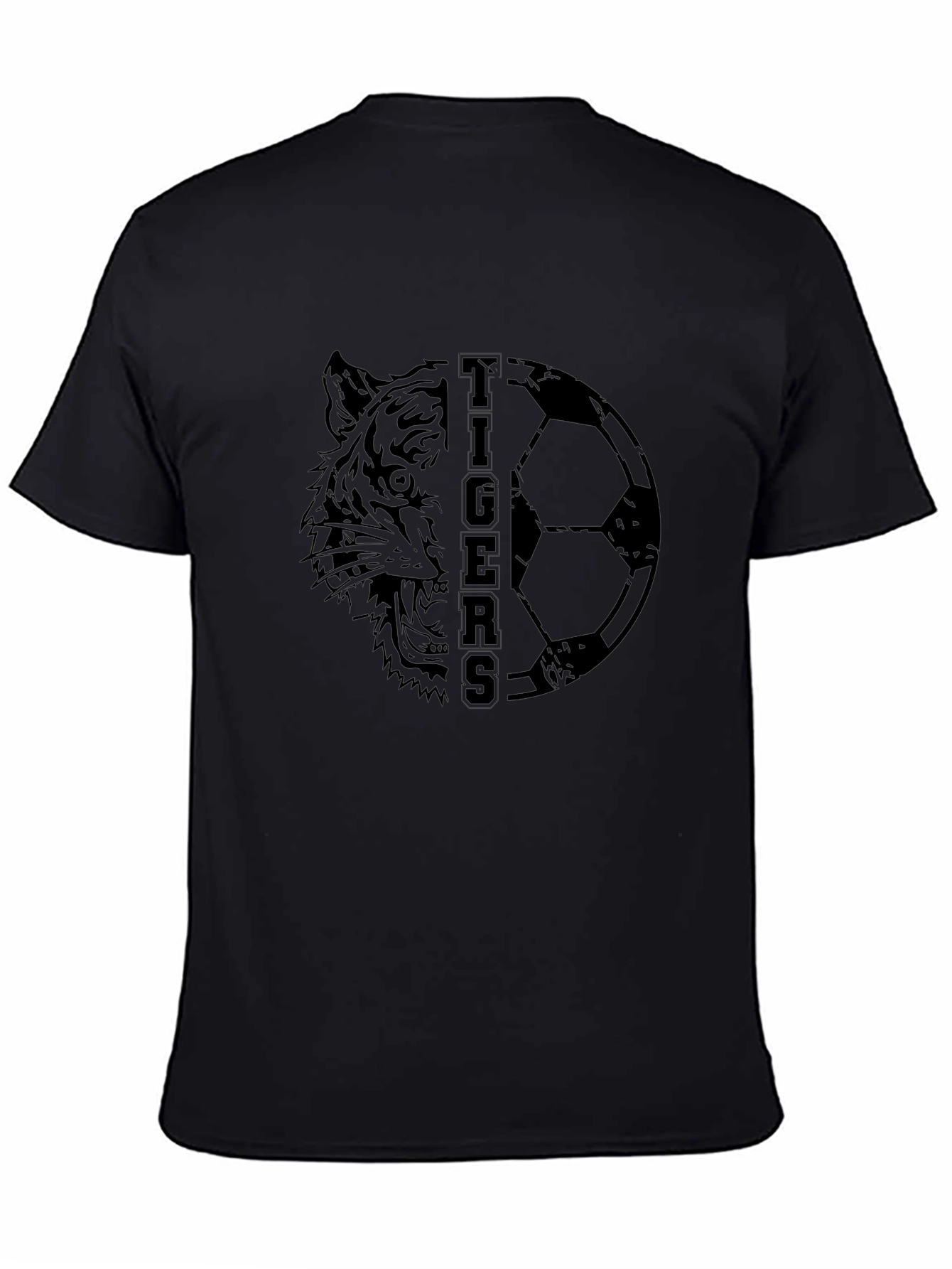 Tigers Soccer Graphic T-Shirt - Sporty Black Tee