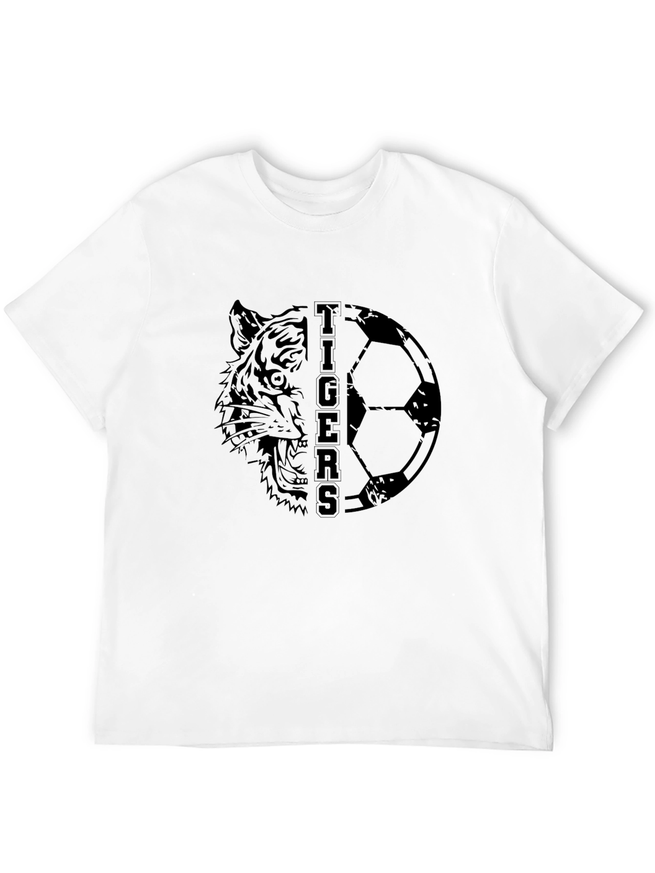Tigers Soccer Graphic T-Shirt - Sporty Black Tee