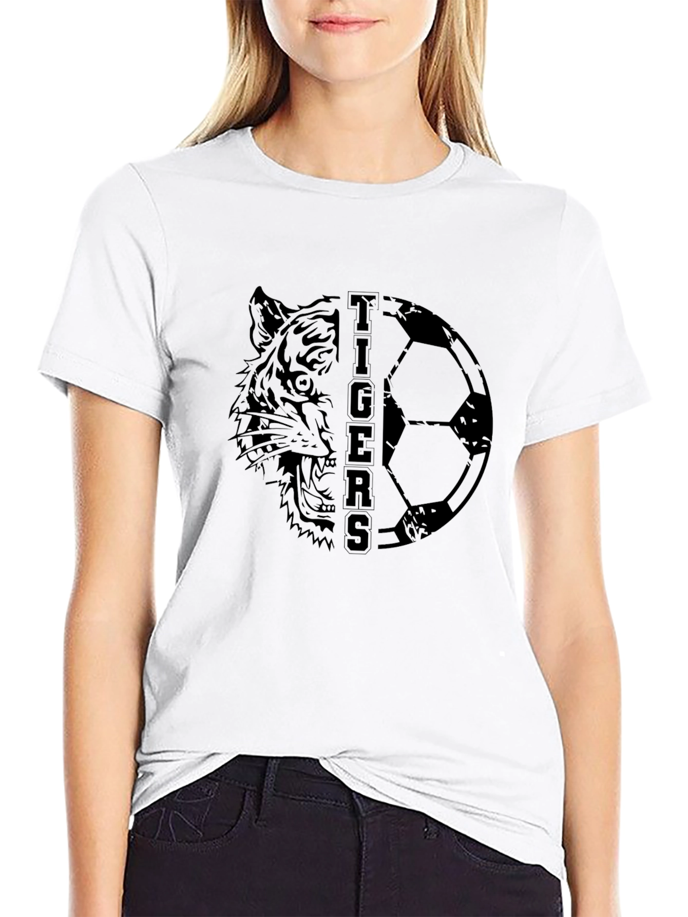 Tigers Soccer Graphic T-Shirt - Sporty Black Tee