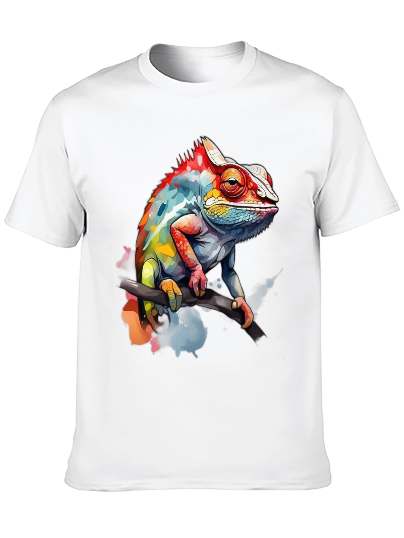 Vibrant Chameleon Graphic Tee - Mens Black T-Shirt