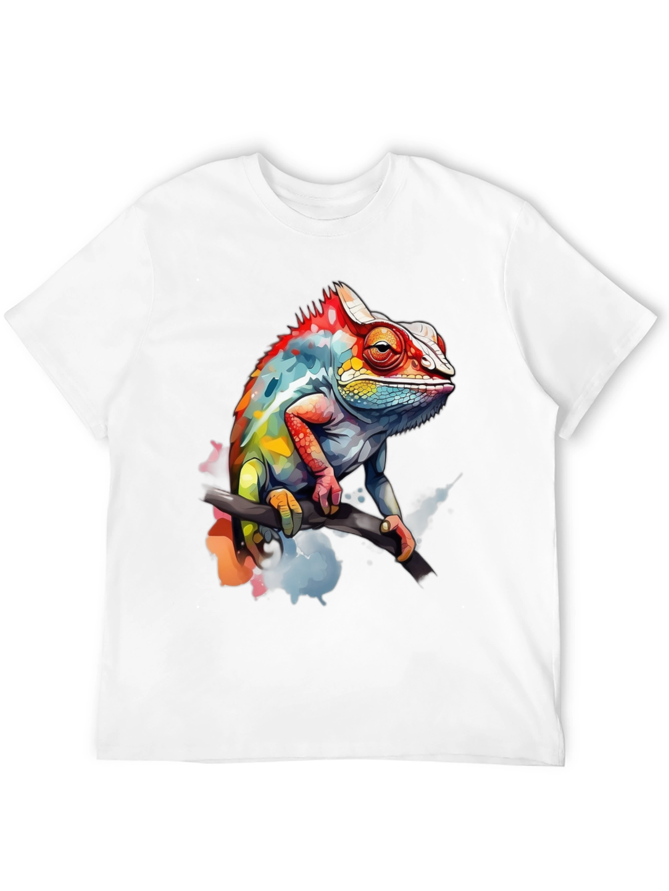 Vibrant Chameleon Graphic Tee - Mens Black T-Shirt