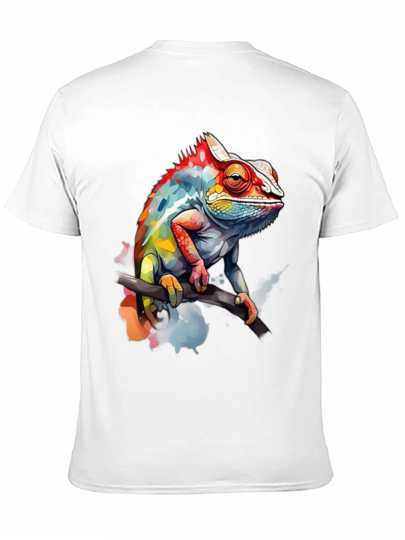 Vibrant Chameleon Graphic Tee - Mens Black T-Shirt