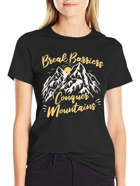 Break Barriers Conquer Mountains Graphic Tee