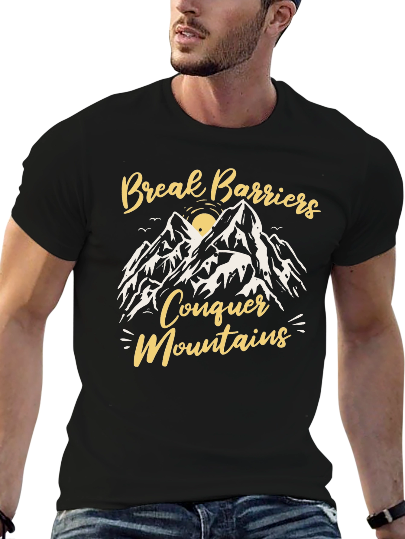 Break Barriers Conquer Mountains Graphic Tee