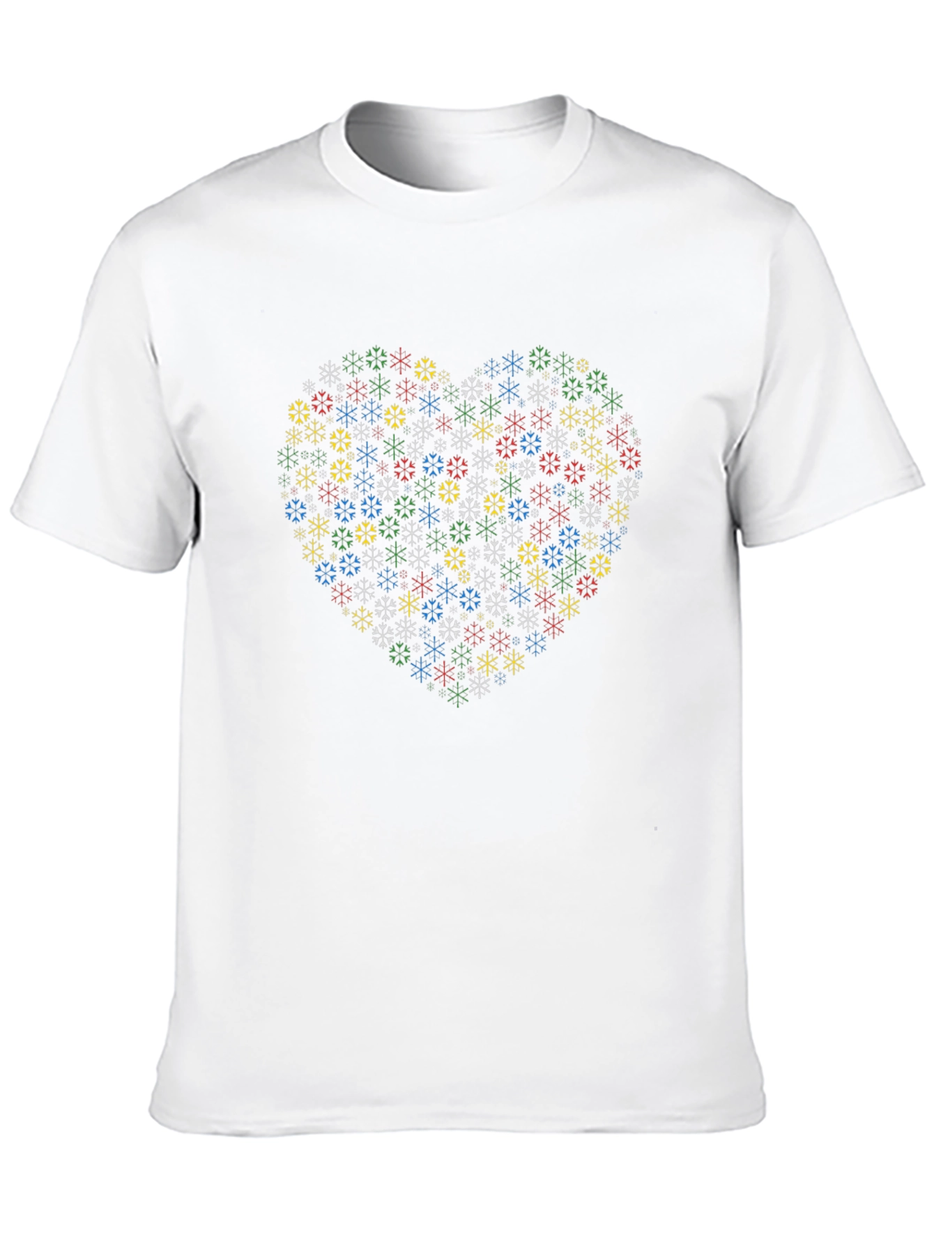 Heart Snowflake Graphic Black T-Shirt
