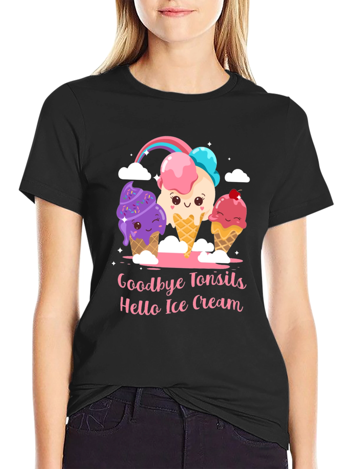 Goodbye Tonsils Hello Ice Cream Graphic T-Shirt