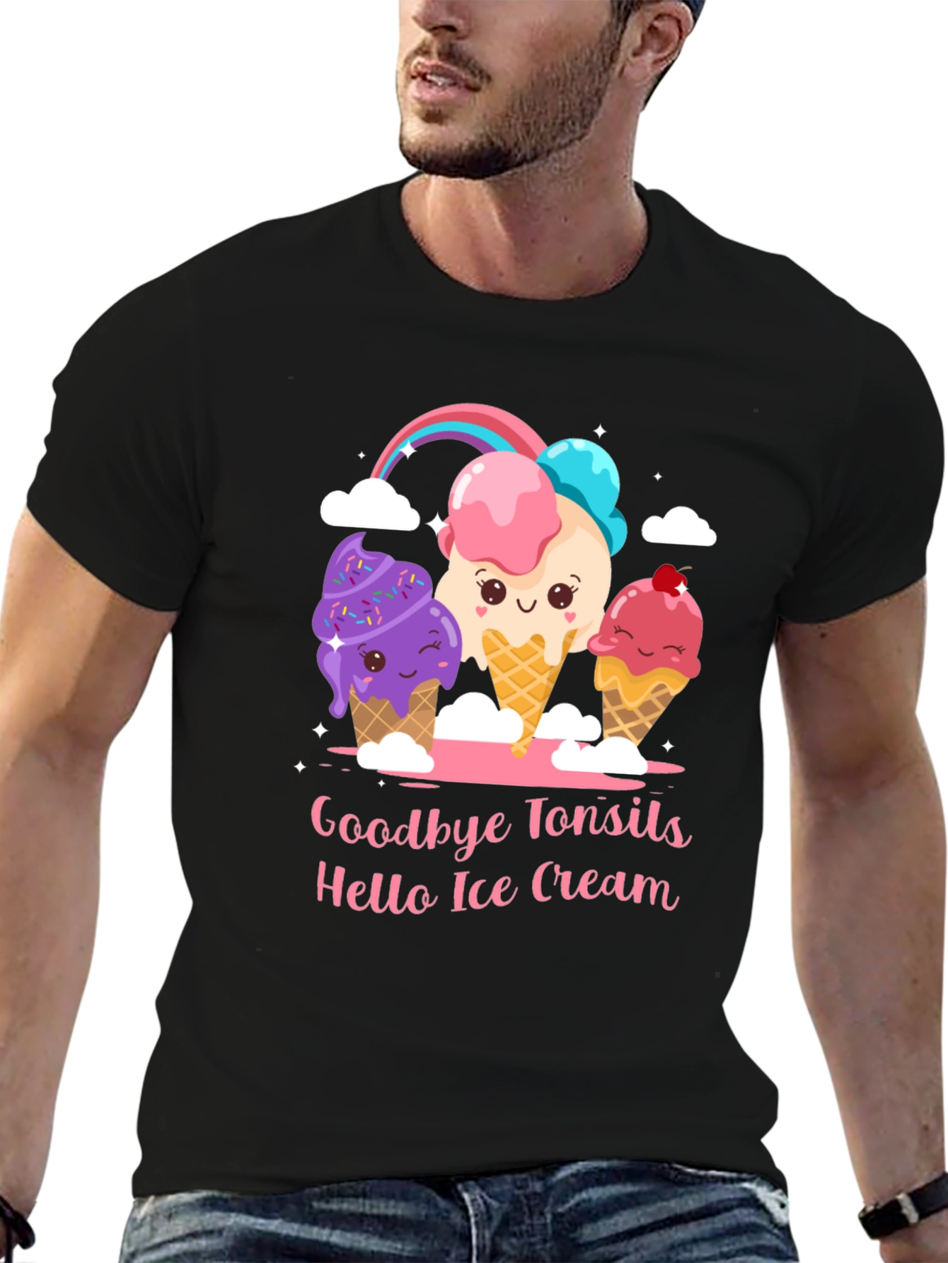 Goodbye Tonsils Hello Ice Cream Graphic T-Shirt