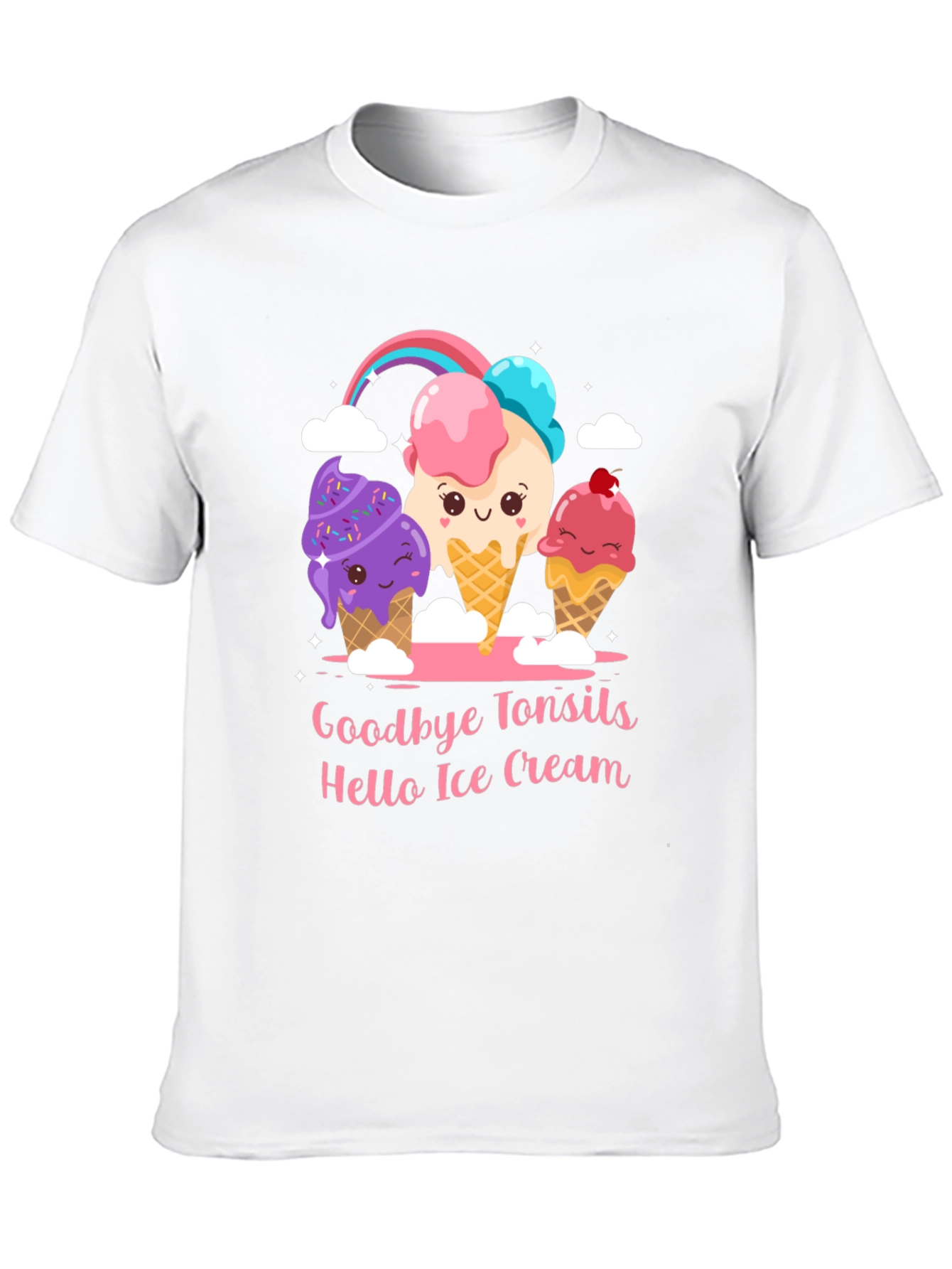 Goodbye Tonsils Hello Ice Cream Graphic T-Shirt