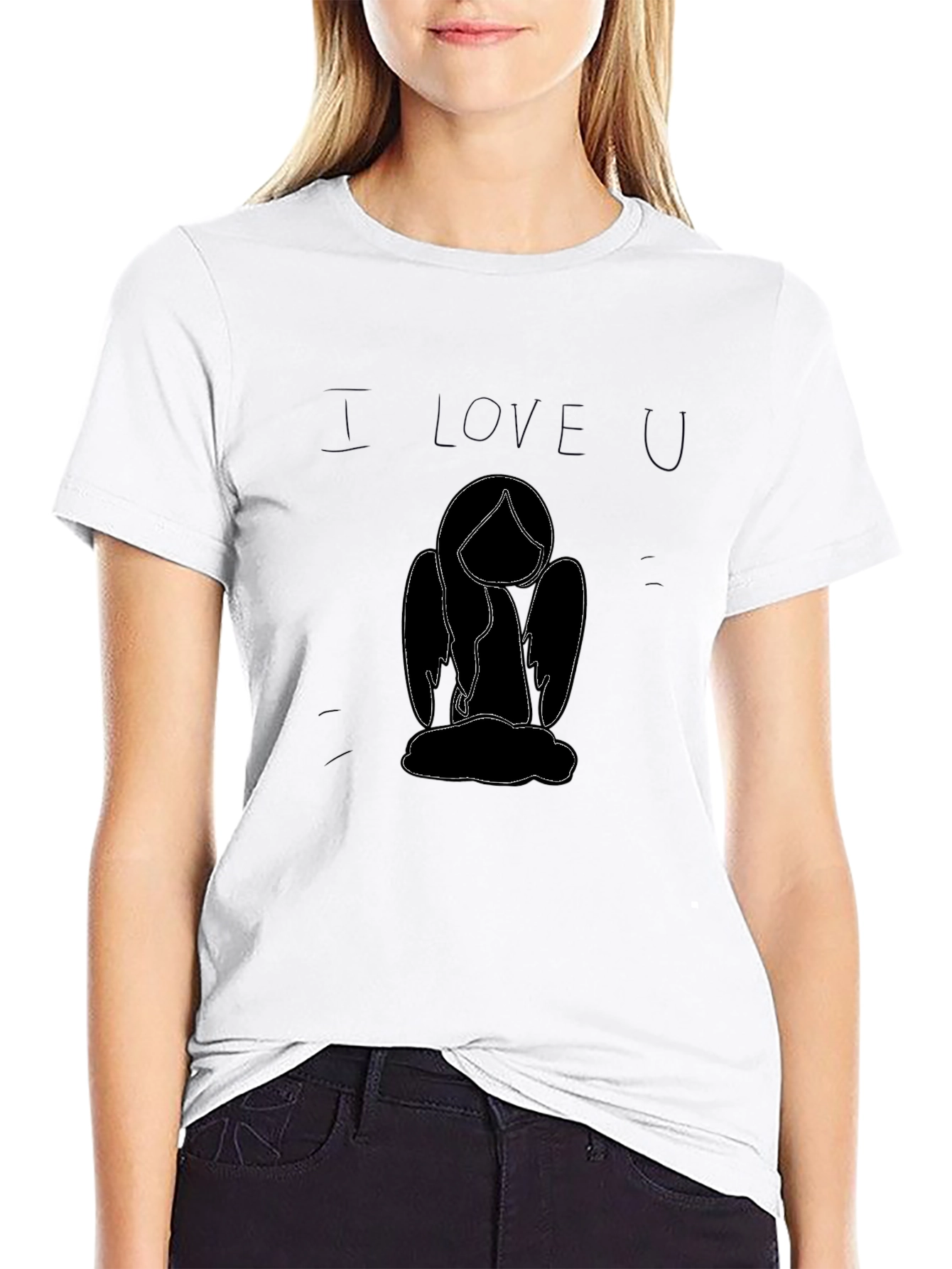 I Love You Angel T-Shirt - Black