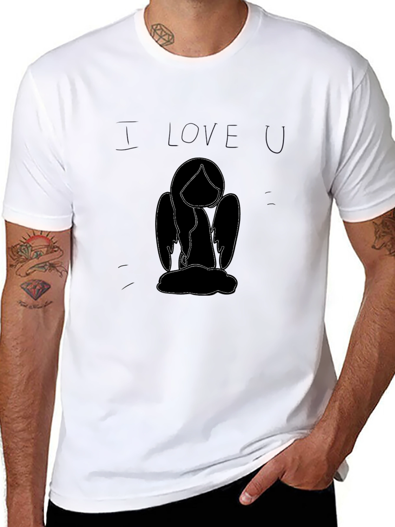 I Love You Angel T-Shirt - Black