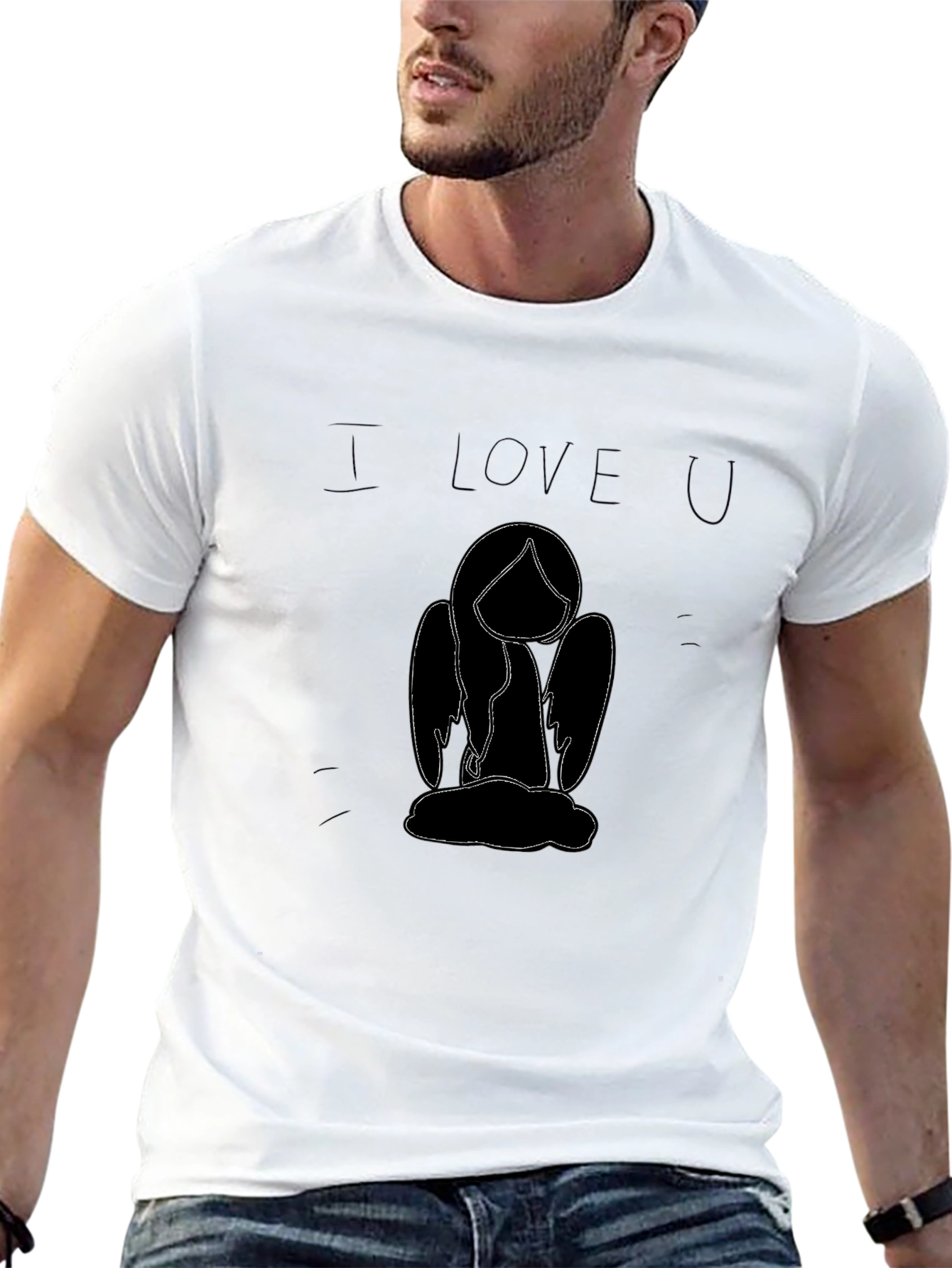 I Love You Angel T-Shirt - Black