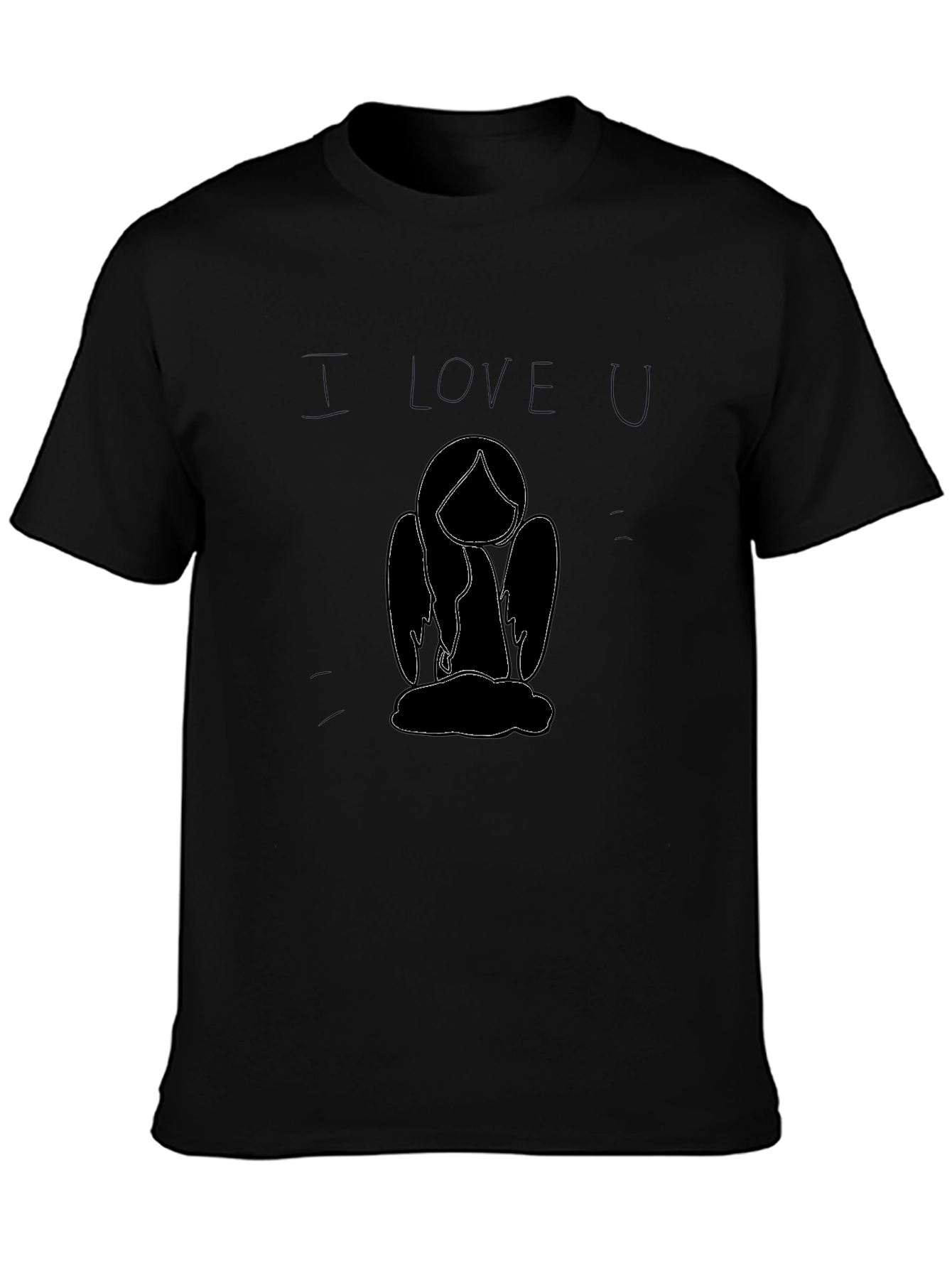 I Love You Angel T-Shirt - Black