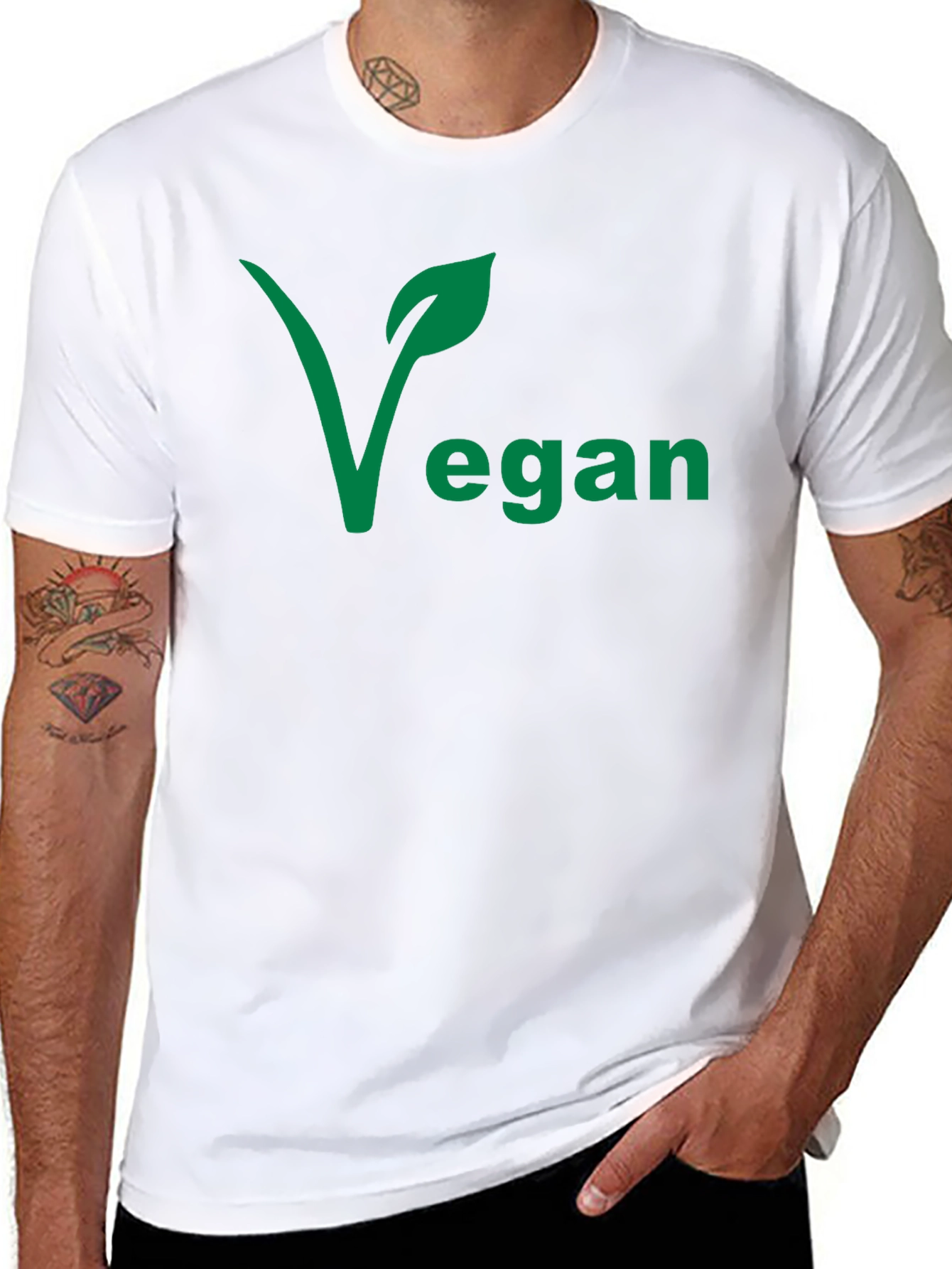 Vegan Graphic Tee - Leaf Design