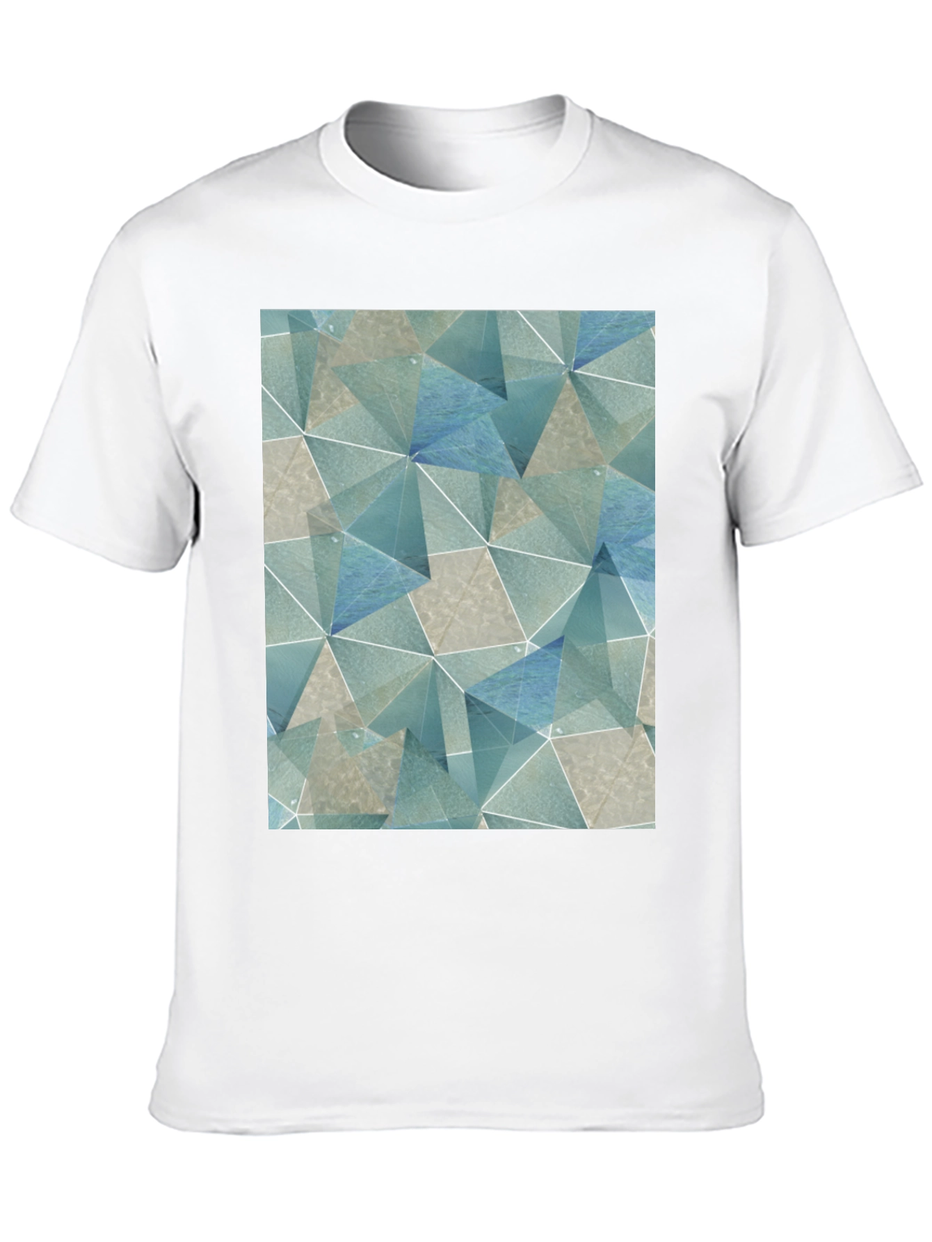 Geometric Triangle Print Black T-Shirt