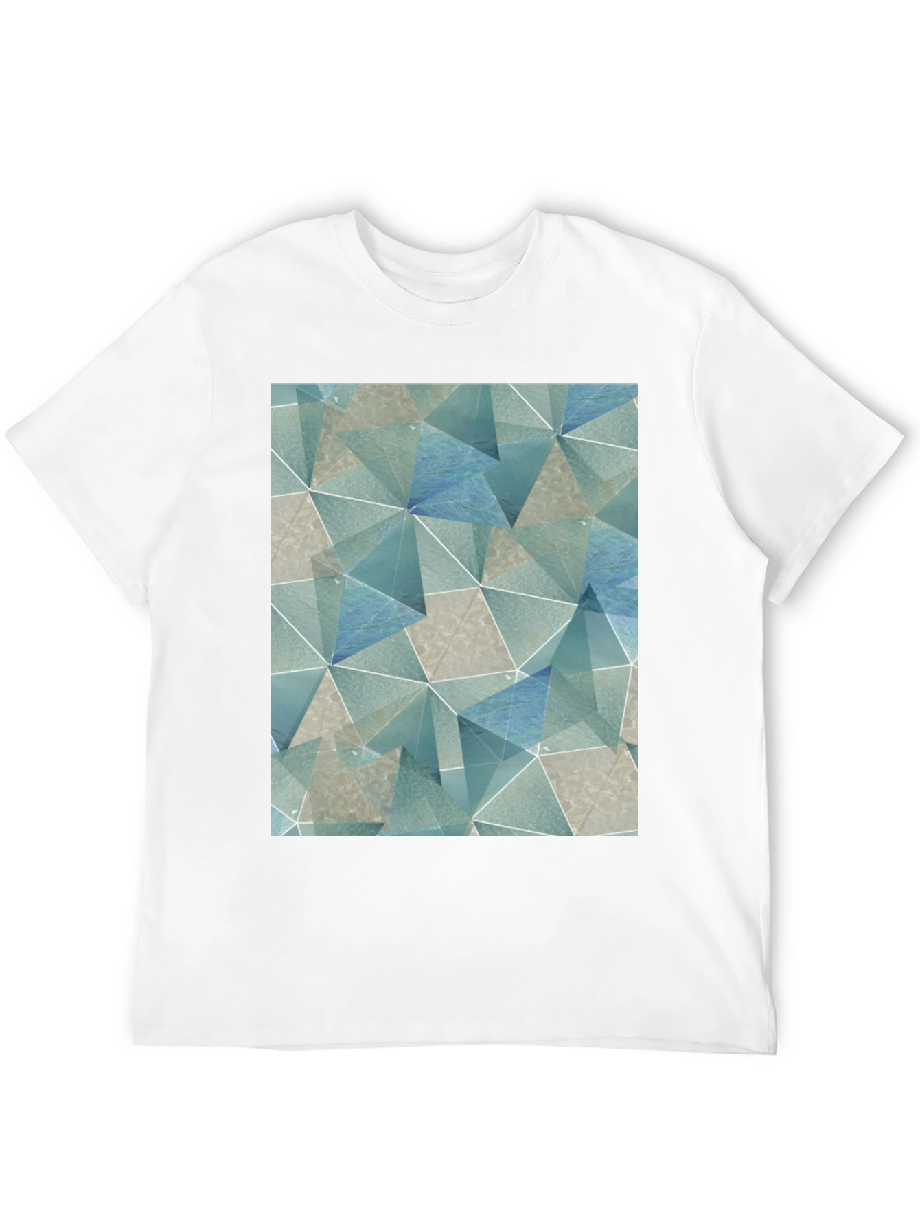 Geometric Triangle Print Black T-Shirt