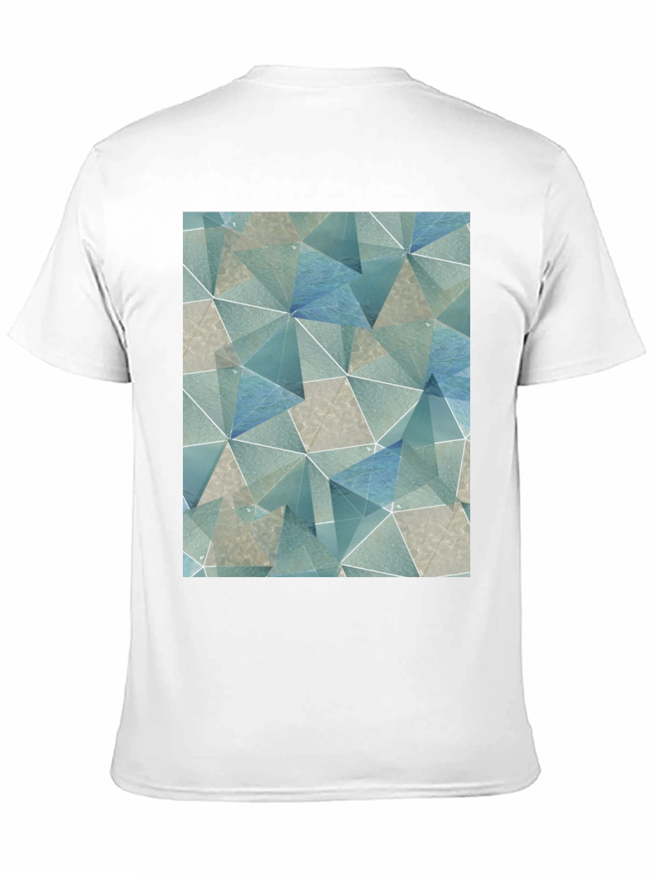 Geometric Triangle Print Black T-Shirt