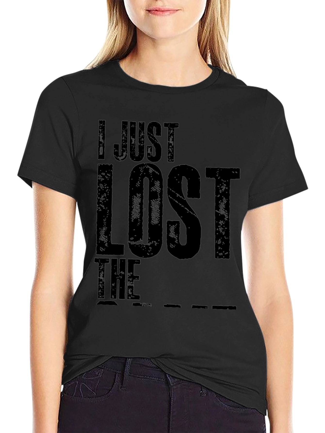 Humorous Lost the Game Black T-Shirt