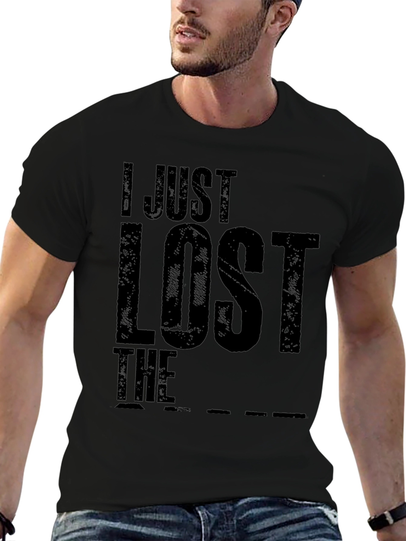Humorous Lost the Game Black T-Shirt