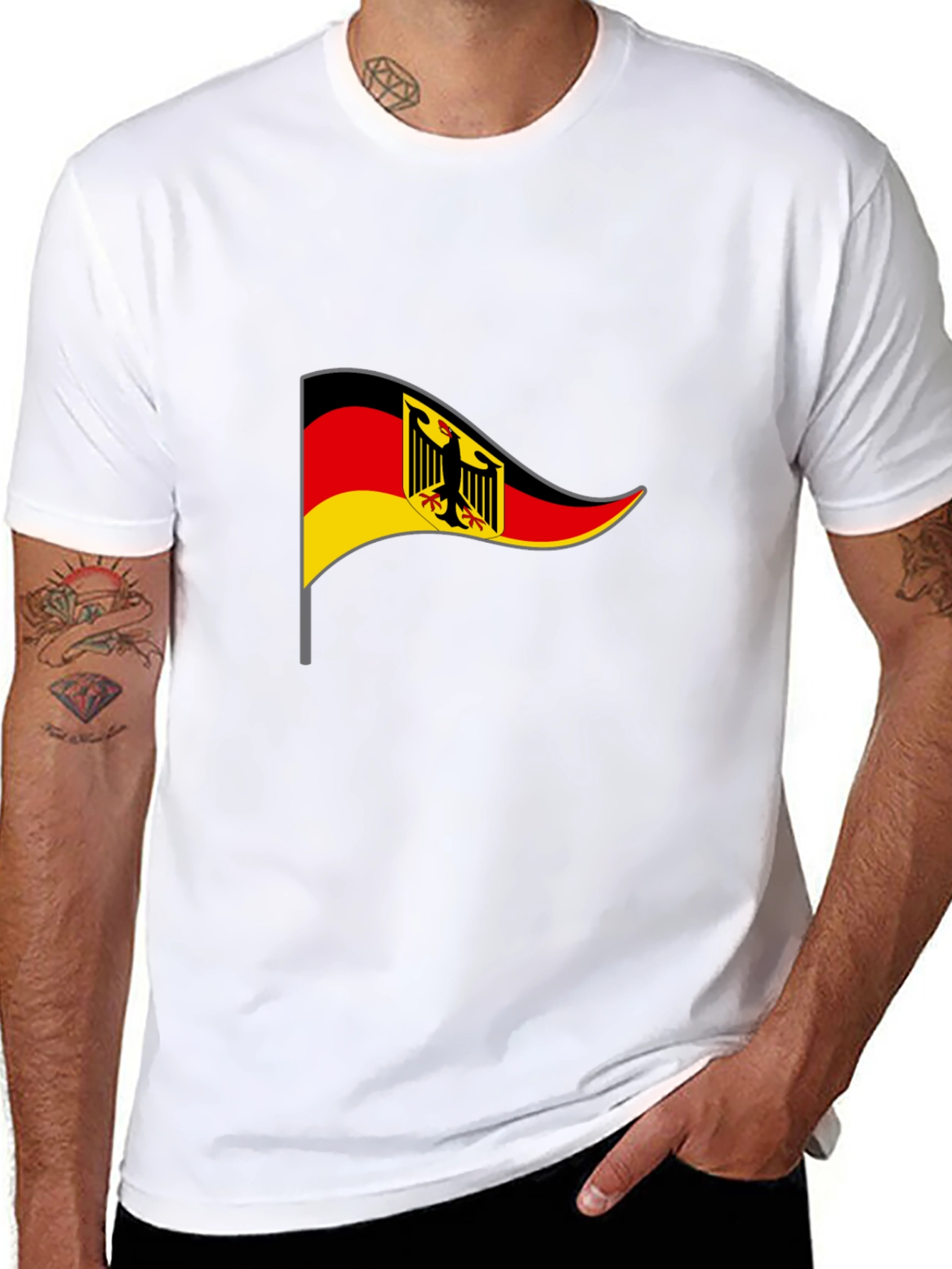 German Flag T-Shirt - Black Cotton Tee