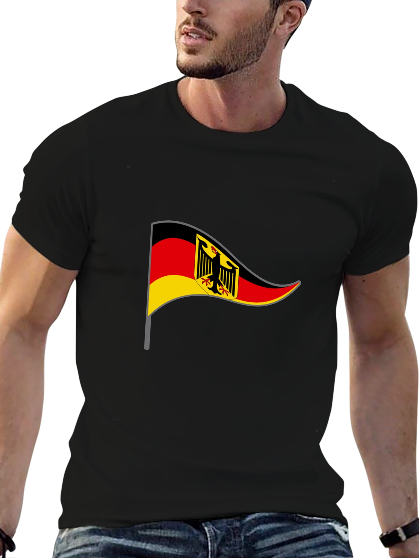 German Flag T-Shirt - Black Cotton Tee