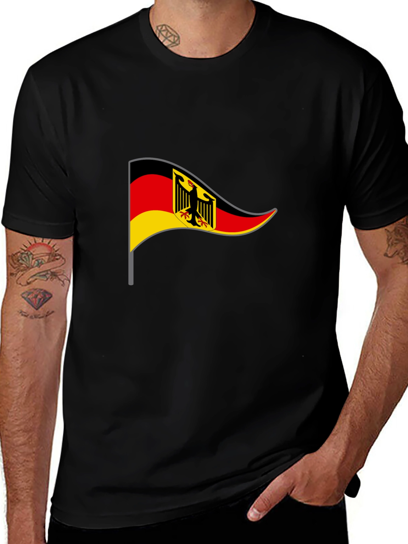 German Flag T-Shirt - Black Cotton Tee