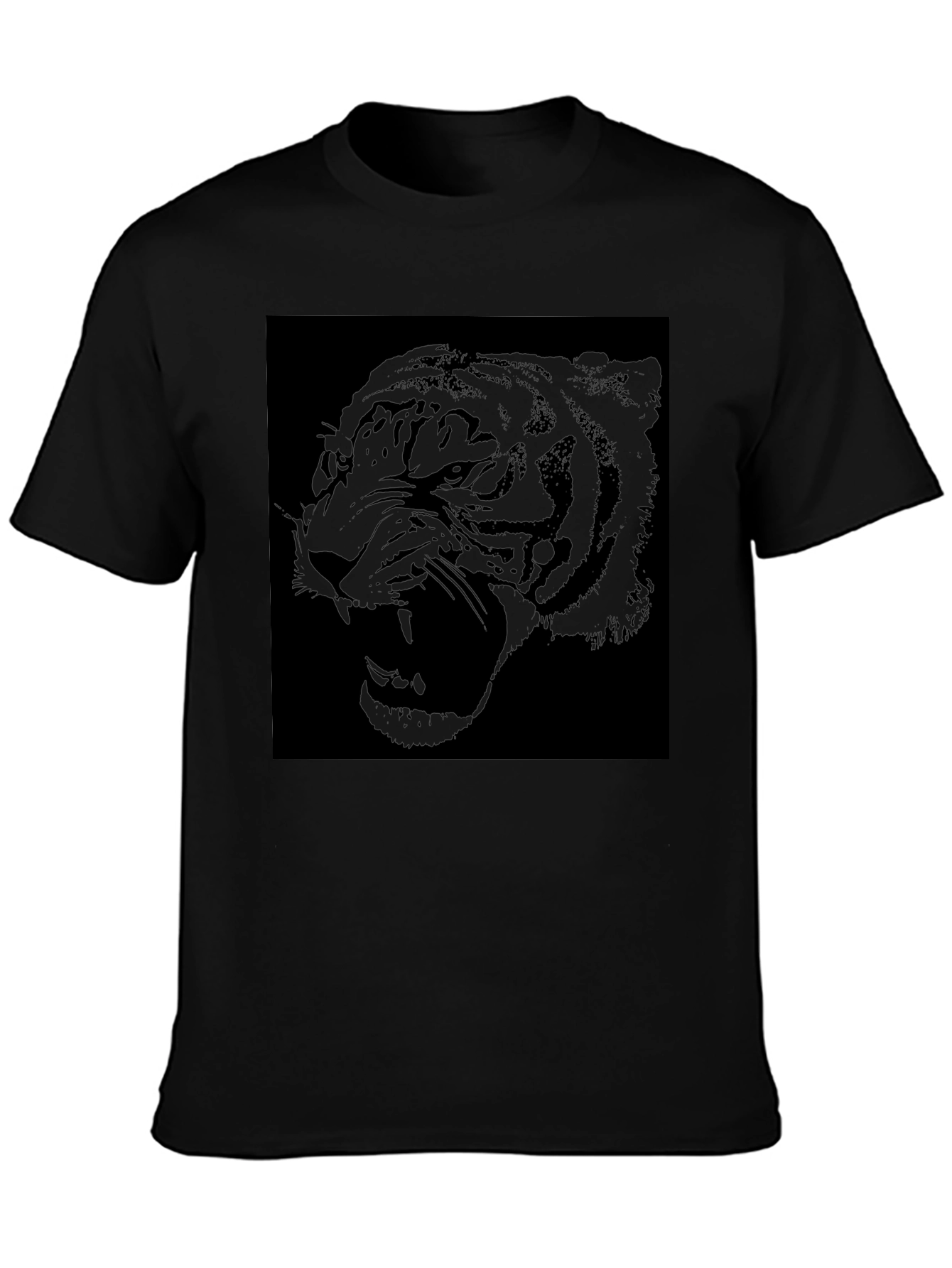 Black Tiger Graphic Tee - Mens Casual T-Shirt