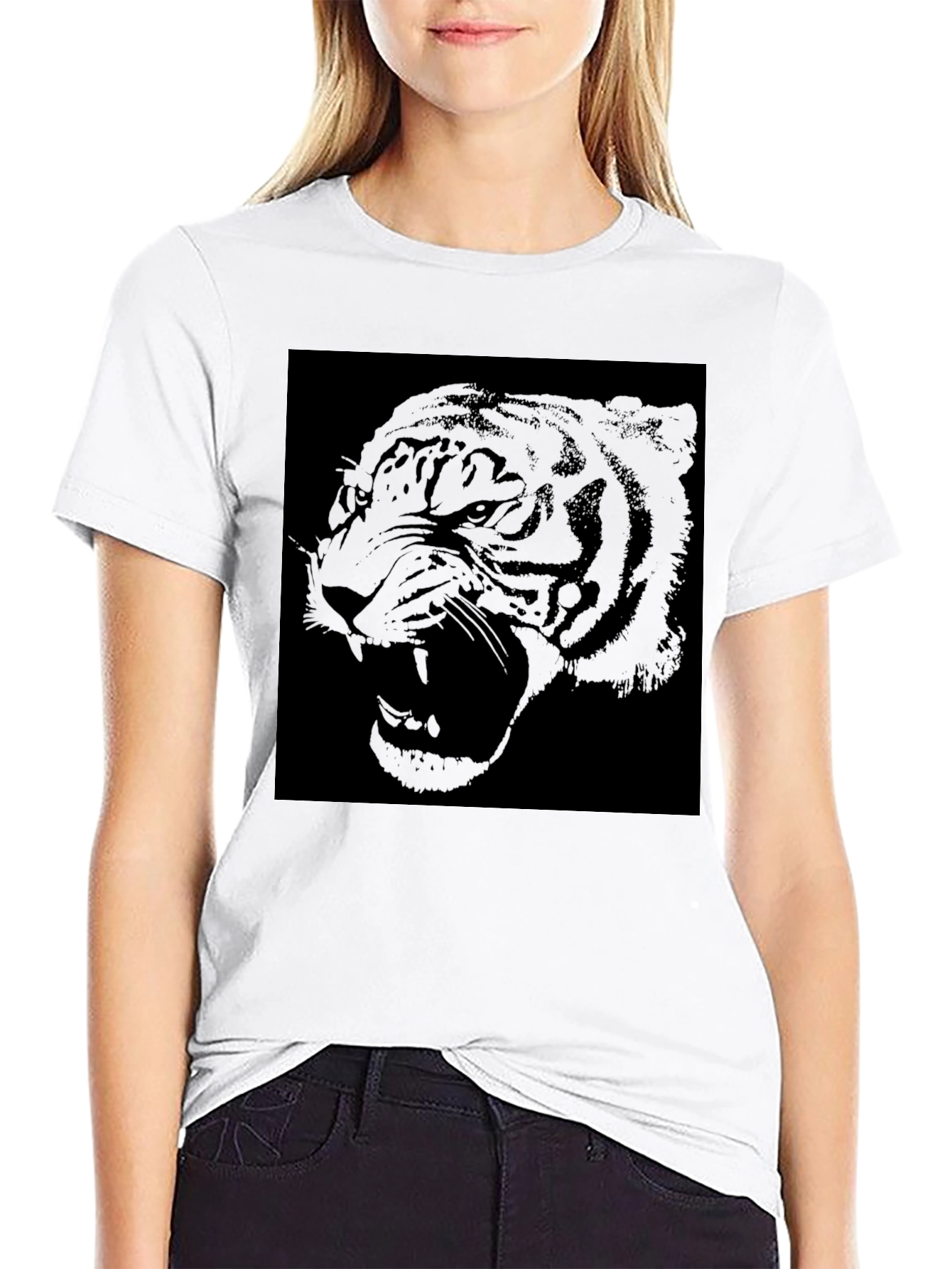 Black Tiger Graphic Tee - Mens Casual T-Shirt