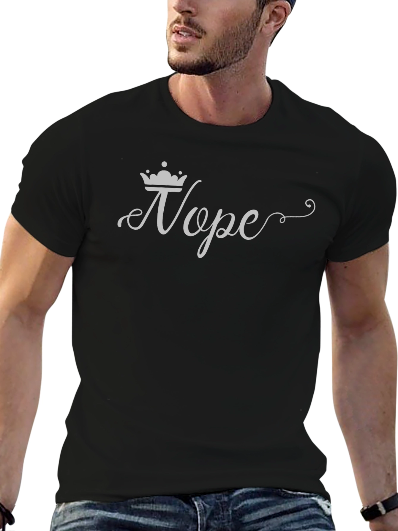 Nope Crown Graphic Tee - Unisex Casual T-Shirt