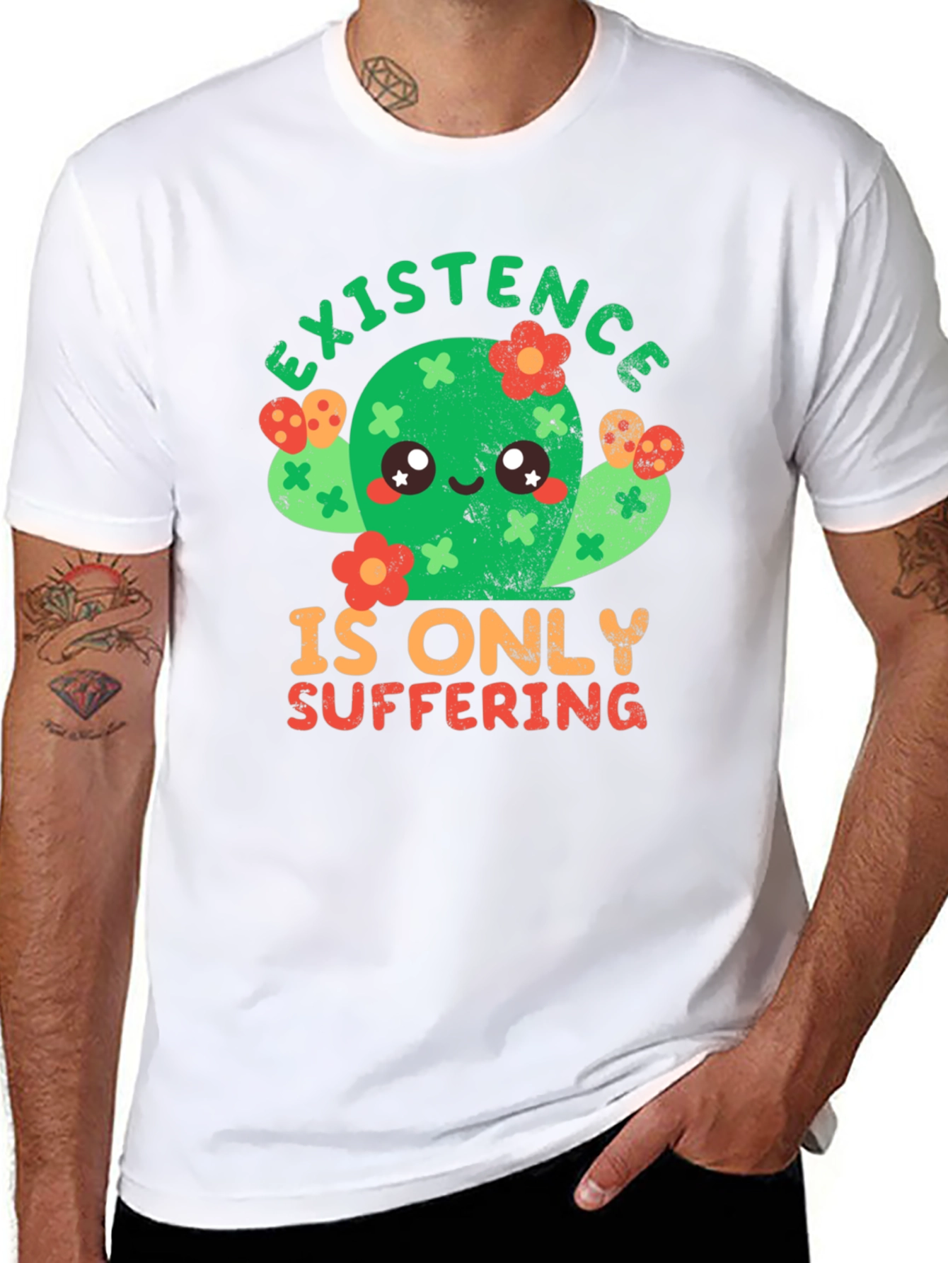 Cactus Graphic Tee - Existence is Suffering T-Shirt