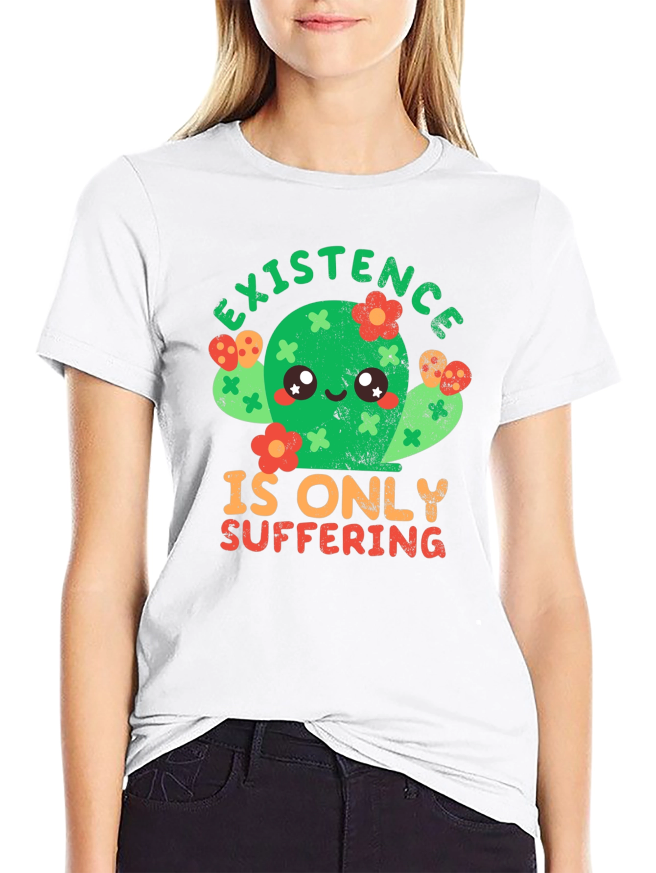 Cactus Graphic Tee - Existence is Suffering T-Shirt