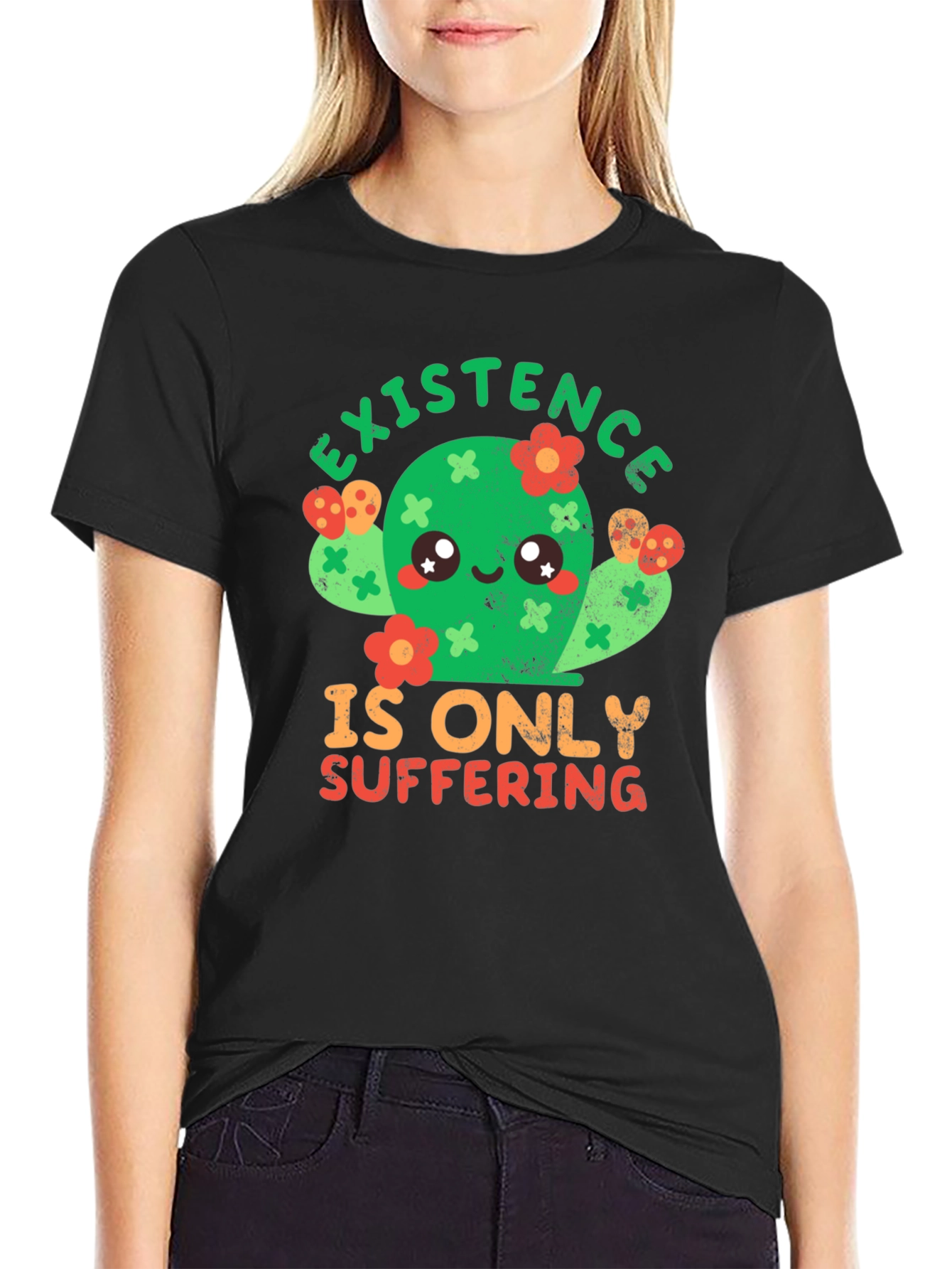 Cactus Graphic Tee - Existence is Suffering T-Shirt