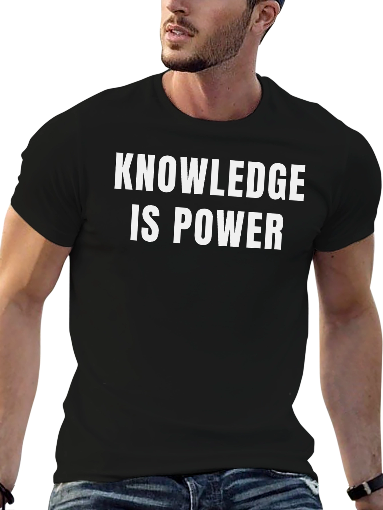 Knowledge is Power Black Graphic Tee