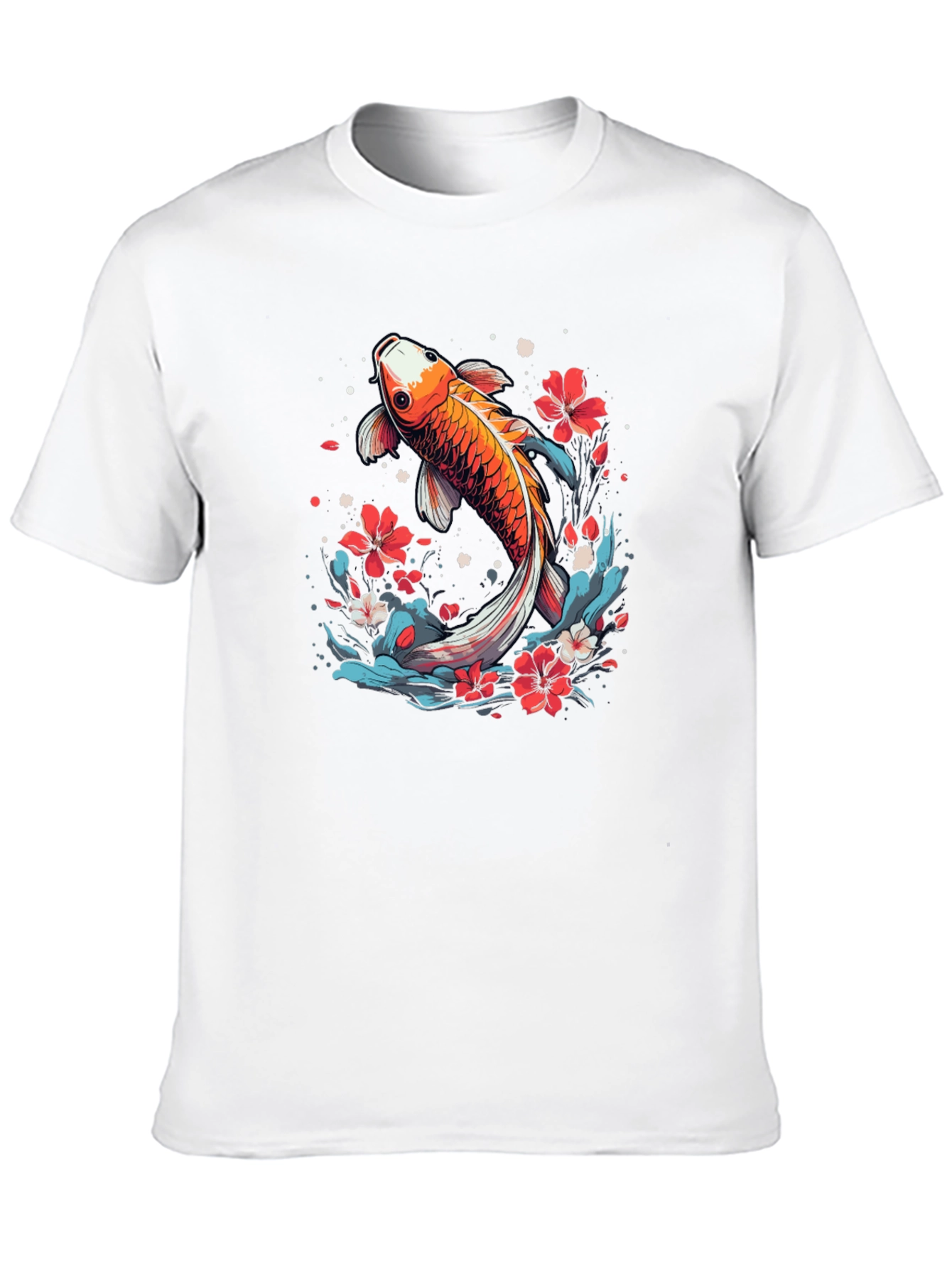 Koi Fish Graphic Tee - Japanese Style Black T-Shirt
