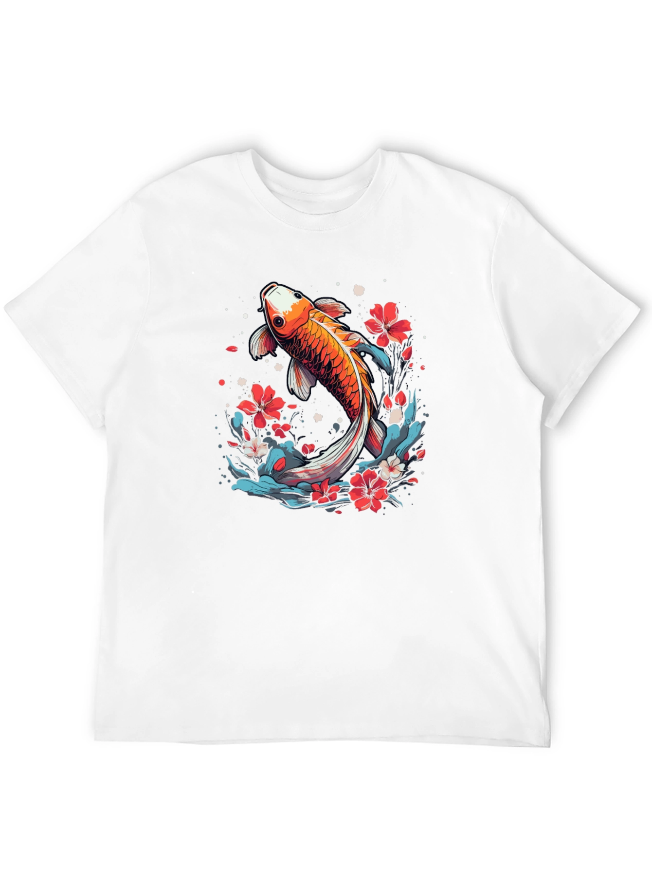 Koi Fish Graphic Tee - Japanese Style Black T-Shirt