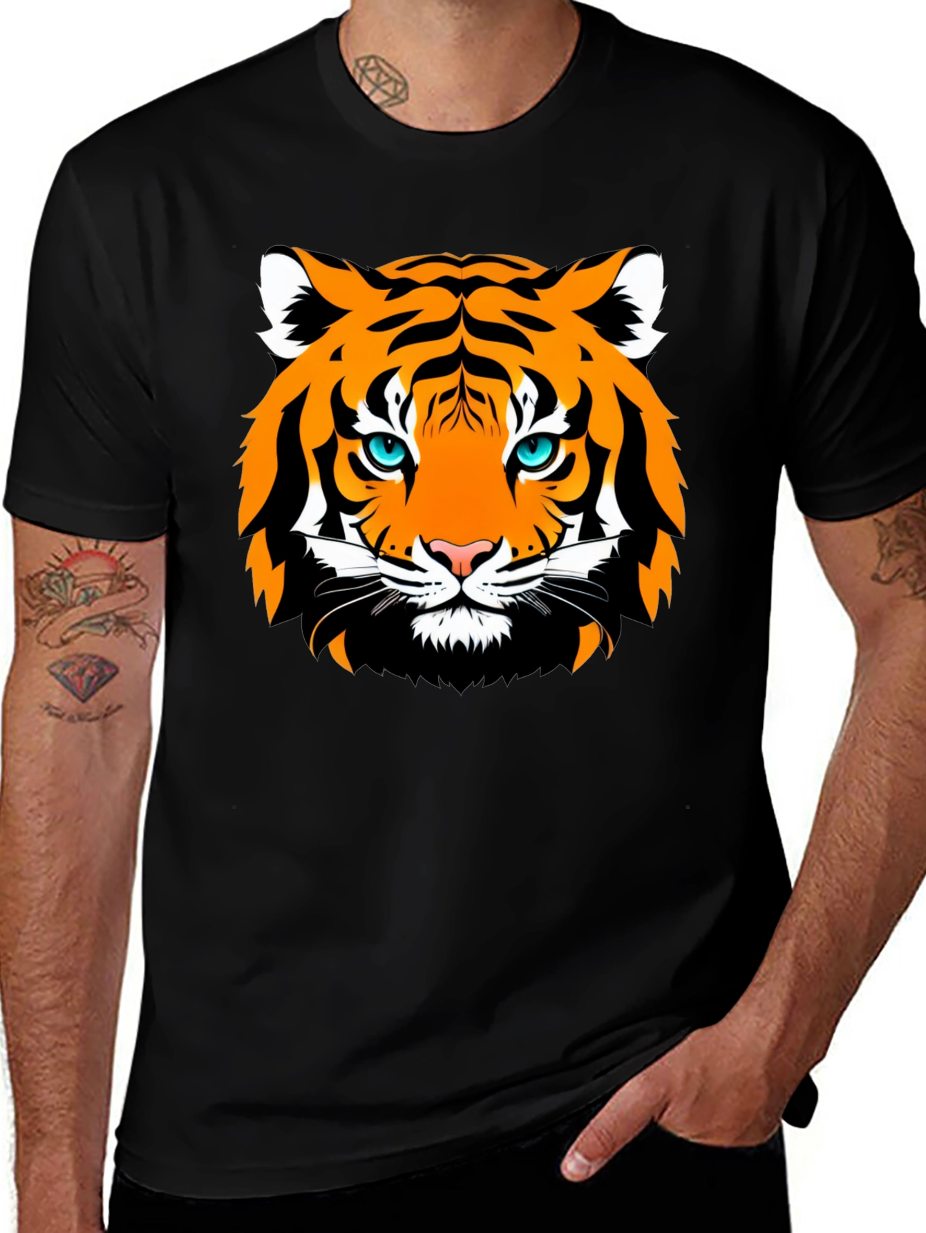 Tiger Graphic Black T-Shirt - Stylish Mens Fashion