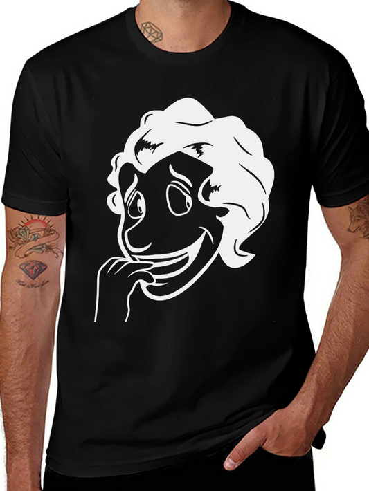 Cartoon Character Graphic Tee - Black