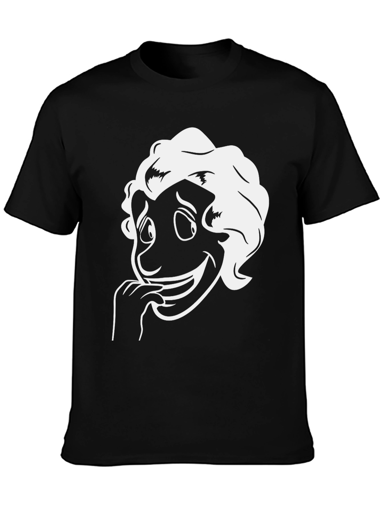 Cartoon Character Graphic Tee - Black