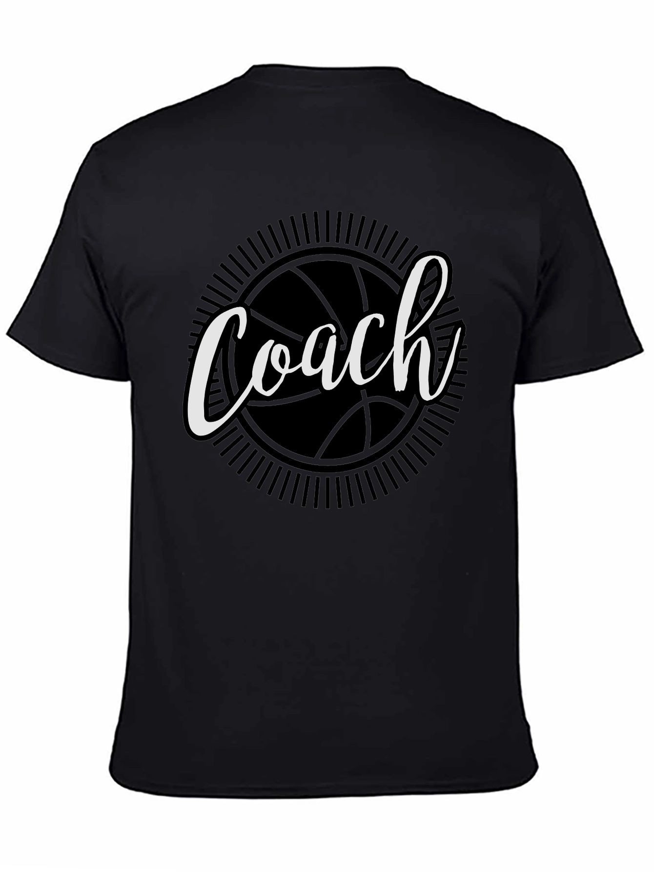 Coach Basketball Graphic T-Shirt - Black Cotton Tee