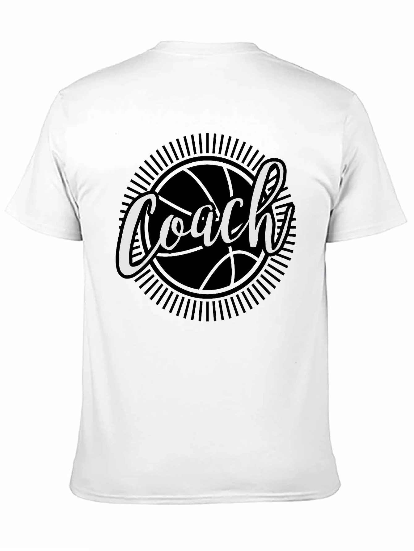Coach Basketball Graphic T-Shirt - Black Cotton Tee