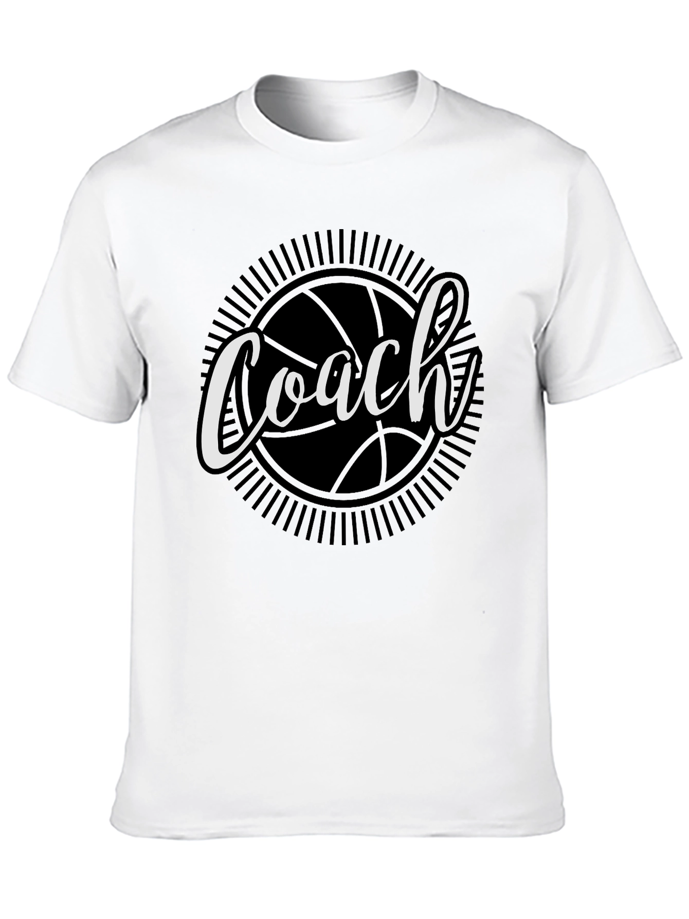 Coach Basketball Graphic T-Shirt - Black Cotton Tee
