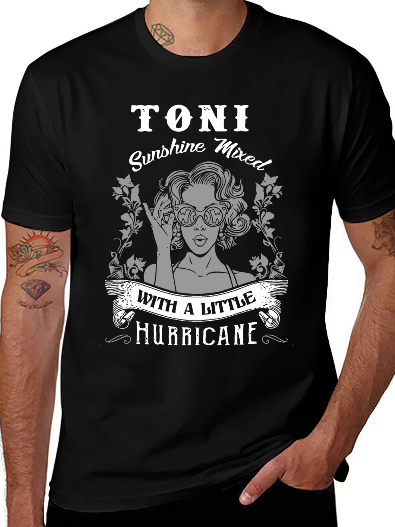 Toni Sunshine & Hurricane T-Shirt - Unisex Black Tee