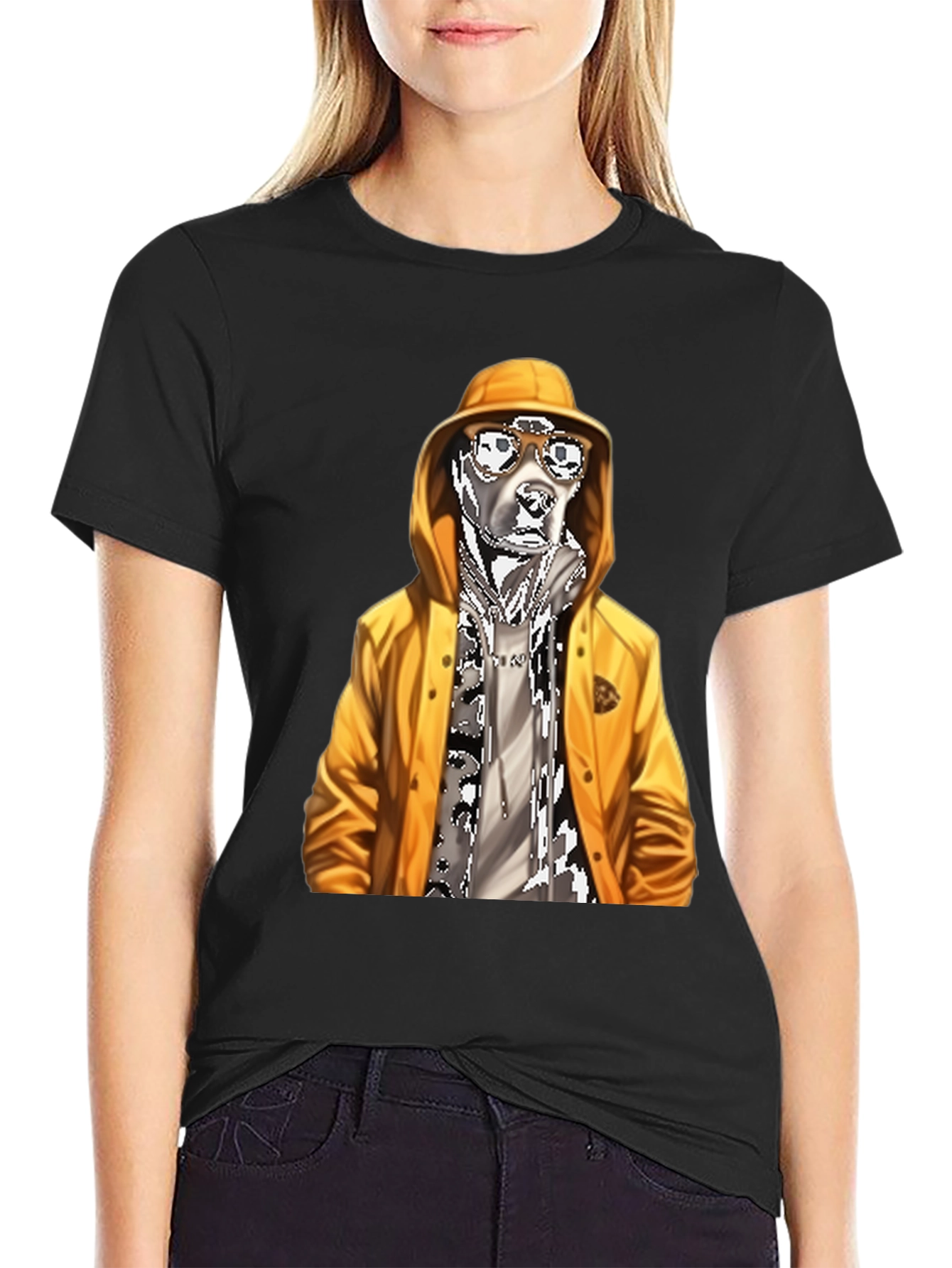 Cool Dog Graphic Tee - Black