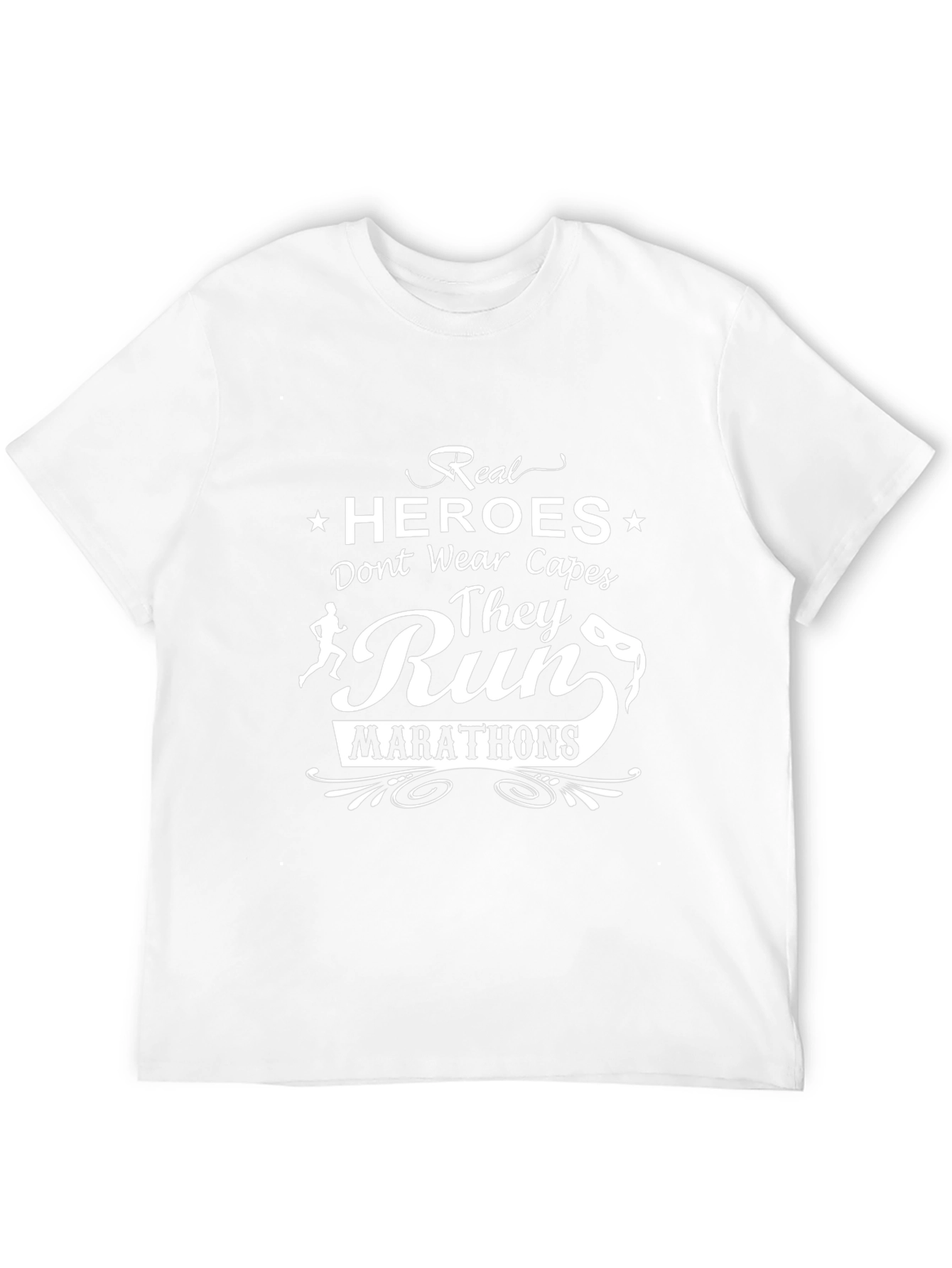 Real Heroes Run Marathons Black T-Shirt