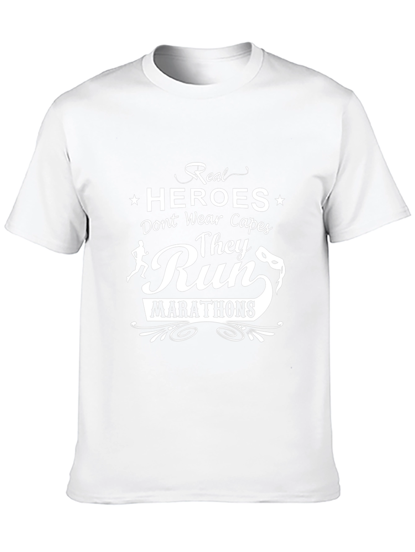 Real Heroes Run Marathons Black T-Shirt