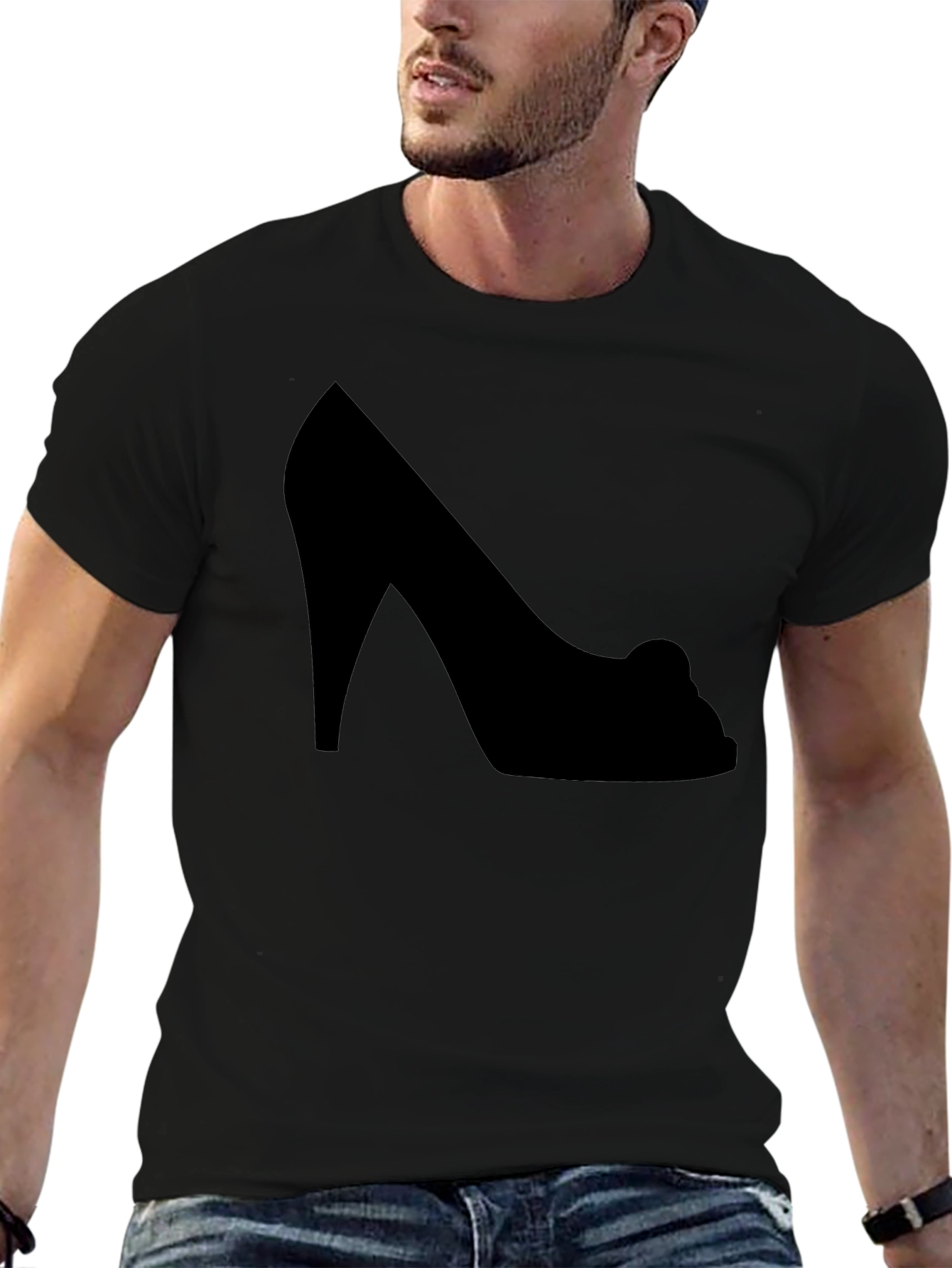 High Heel Silhouette Black Graphic Tee