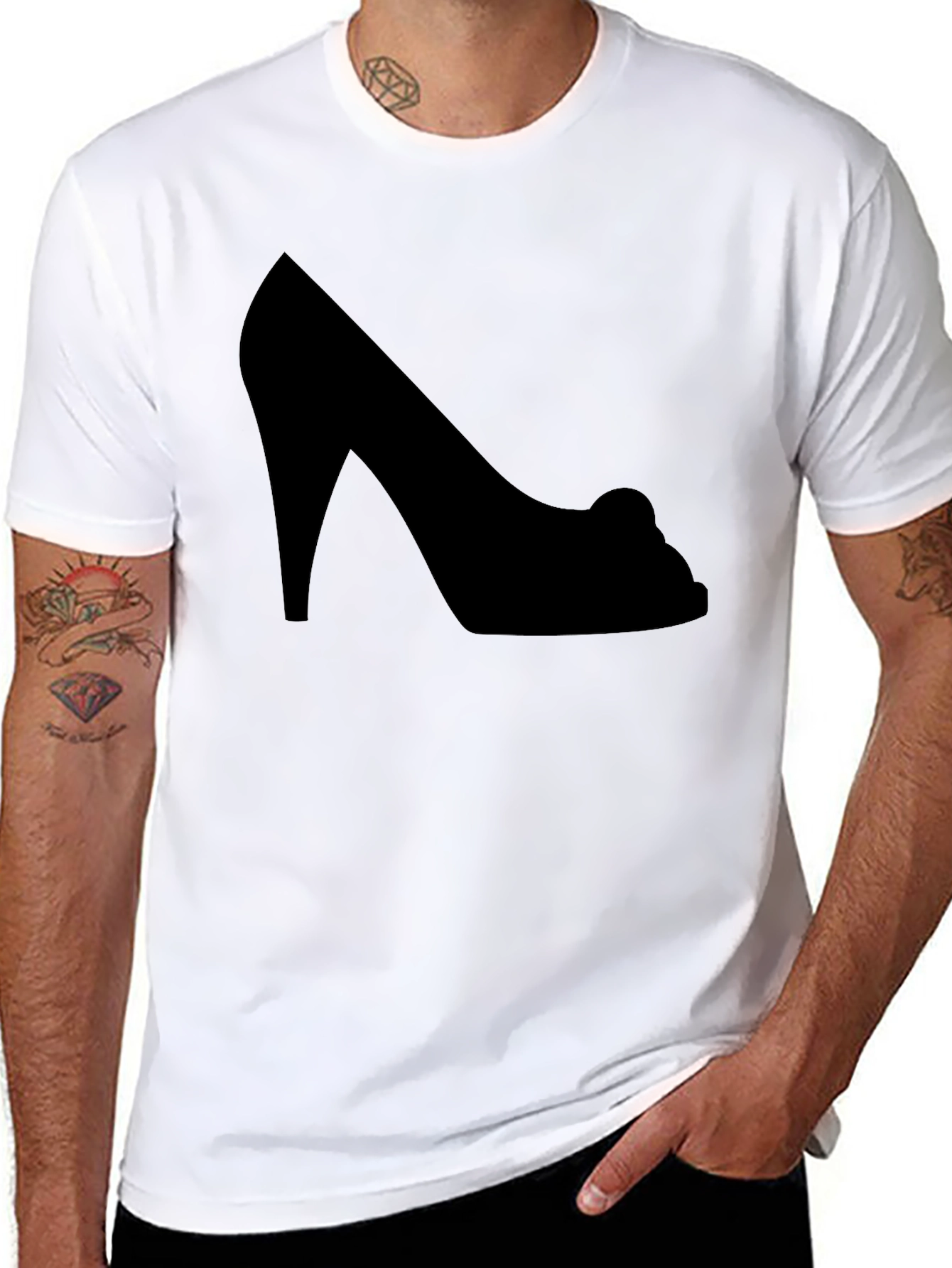 High Heel Silhouette Black Graphic Tee